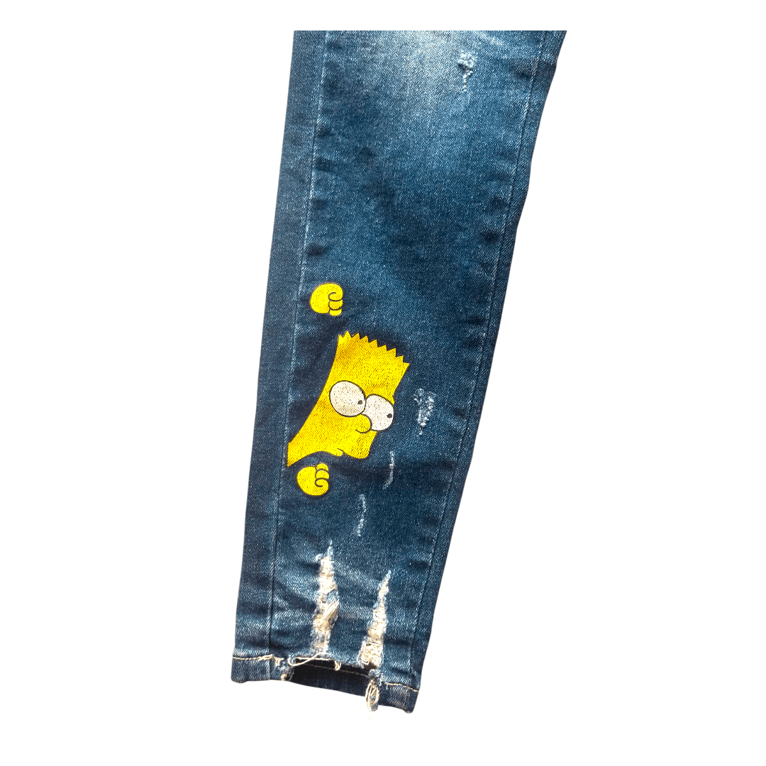 Other Vintage Ripped Jeans Supermarket The Simpsons Size 25" / US 0 / IT 36 - 3 Thumbnail