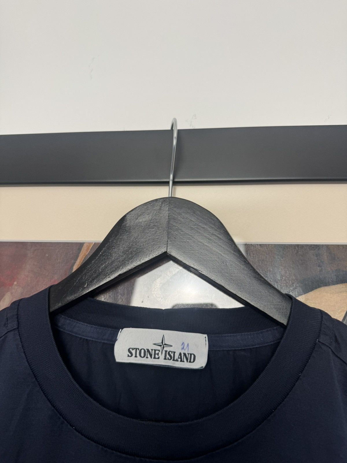 Stone Island SI Mini Logo Patch Tee Navy Hype Streetwear