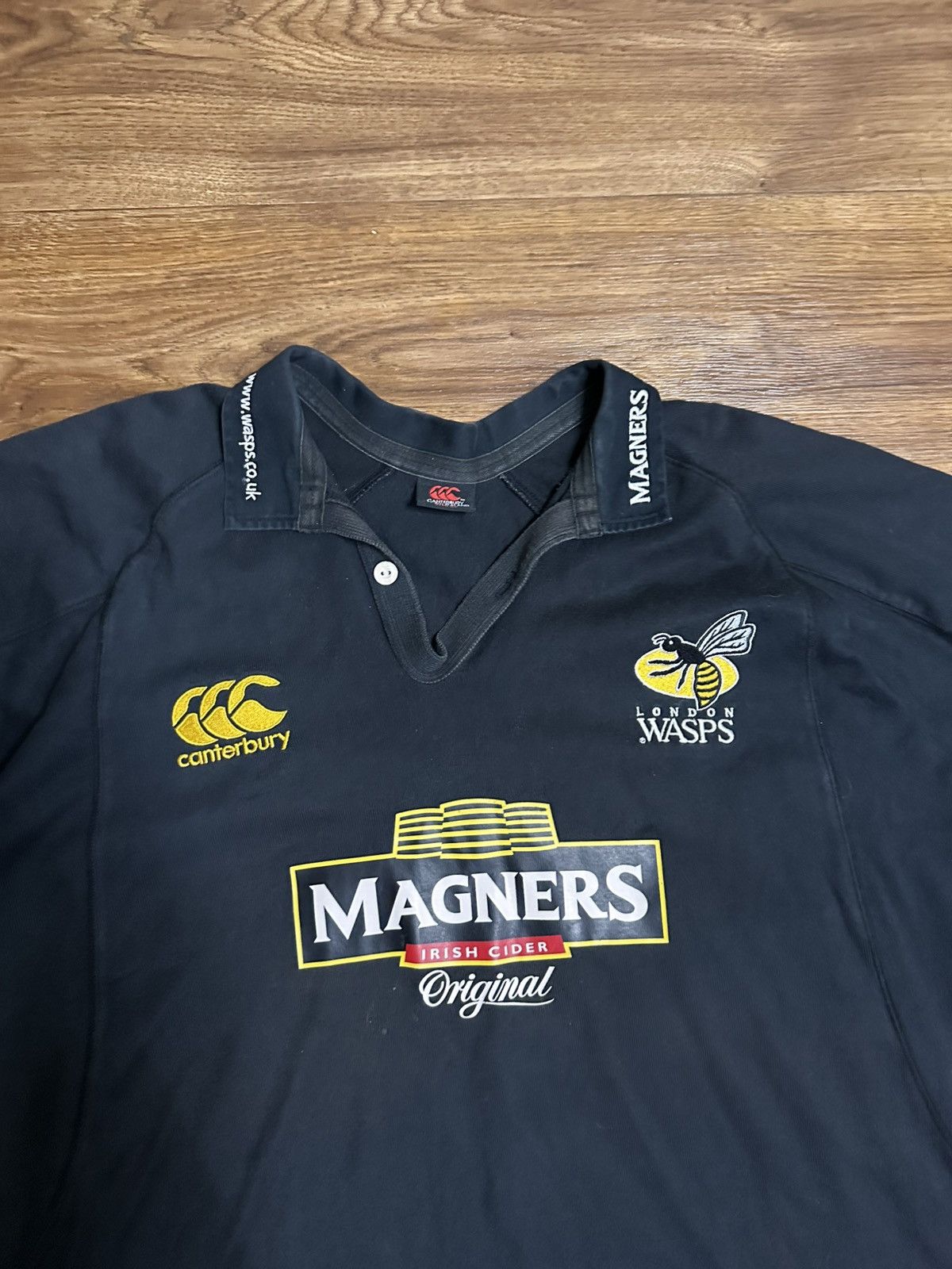 Canterbury of New Zealand Wasps London 2007/08 Home Rugby Union Shirt Canterbury Retro Size US XL / EU 56 / 4 - 2 Thumbnail