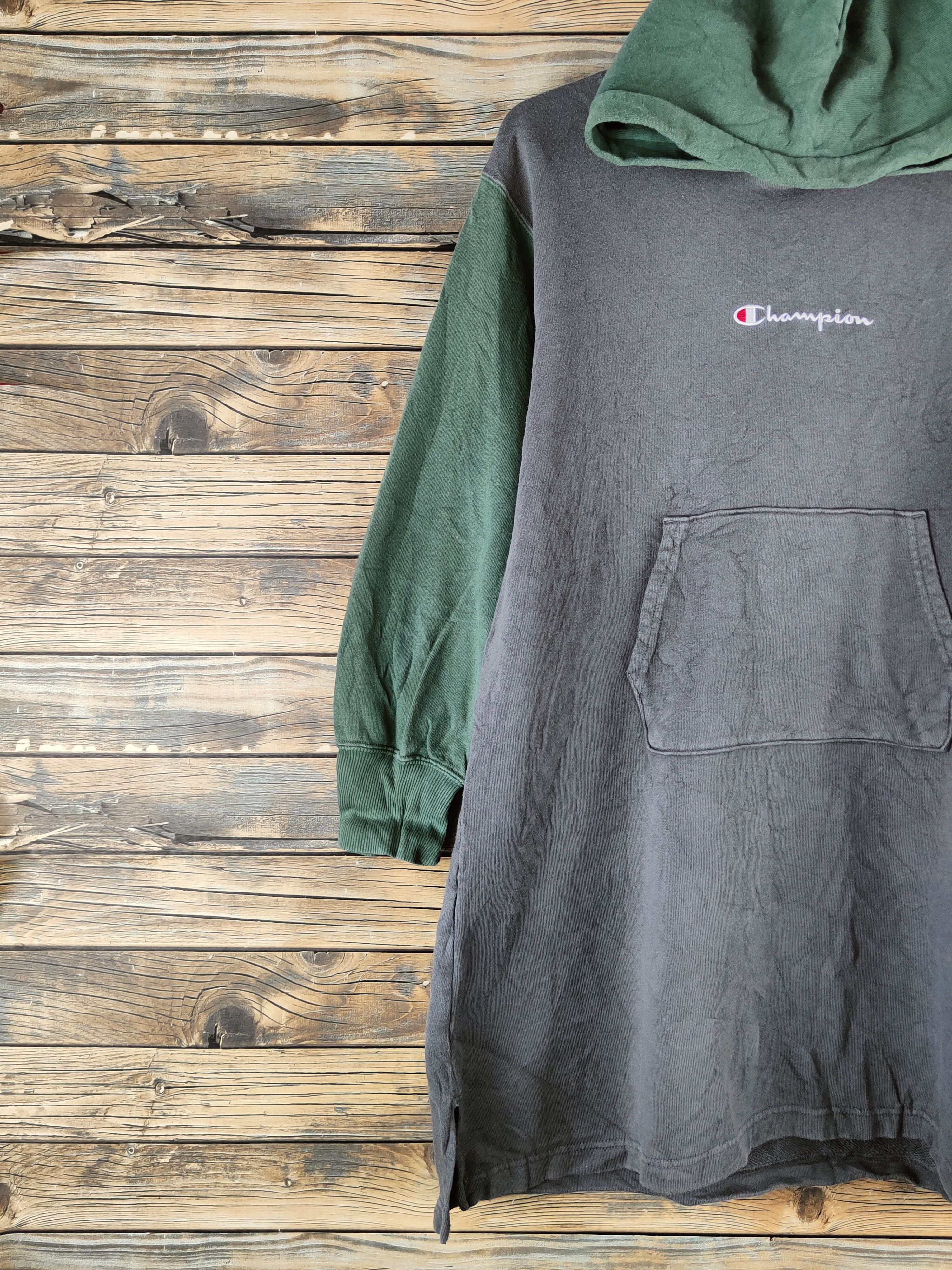 Champion Vintage Faded Champion Green Gray Hoodie Sweatshirts Size S / US 4 / IT 40 - 3 Thumbnail