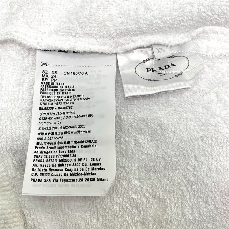 Prada Prada White logo letter pattern cotton round neck long slee Size US XS / EU 42 / 0 - 6 Thumbnail