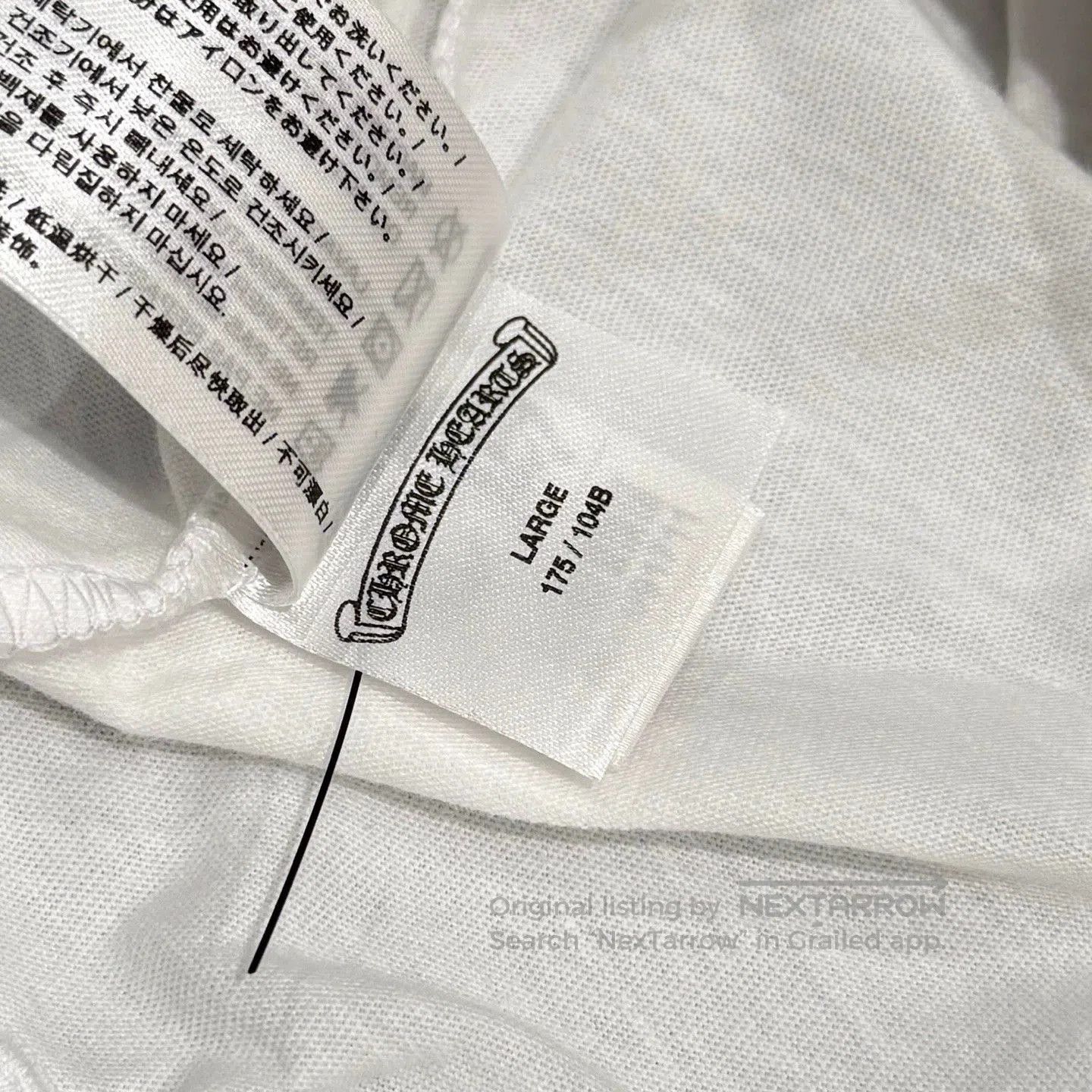 Chrome Hearts Chrome Hearts White Blue Collar Short Sleeve Tee. Size US L / EU 52-54 / 3 - 6 Thumbnail