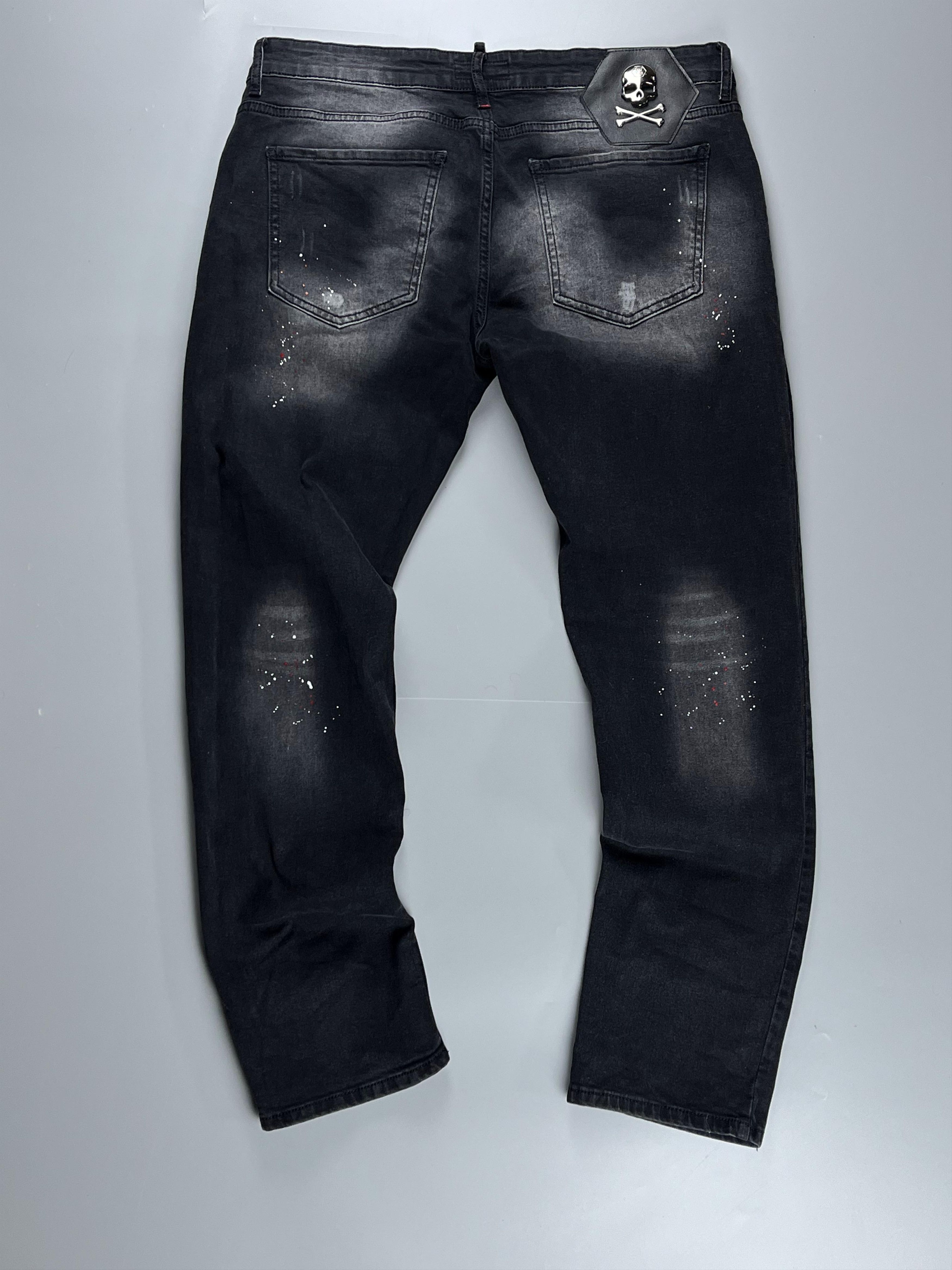 Jean × Philipp Plein × Vintage RARE Crazy SCULL PHILIPP PLEIN Vintage Jean Size US 32 / EU 48 - 9 Thumbnail