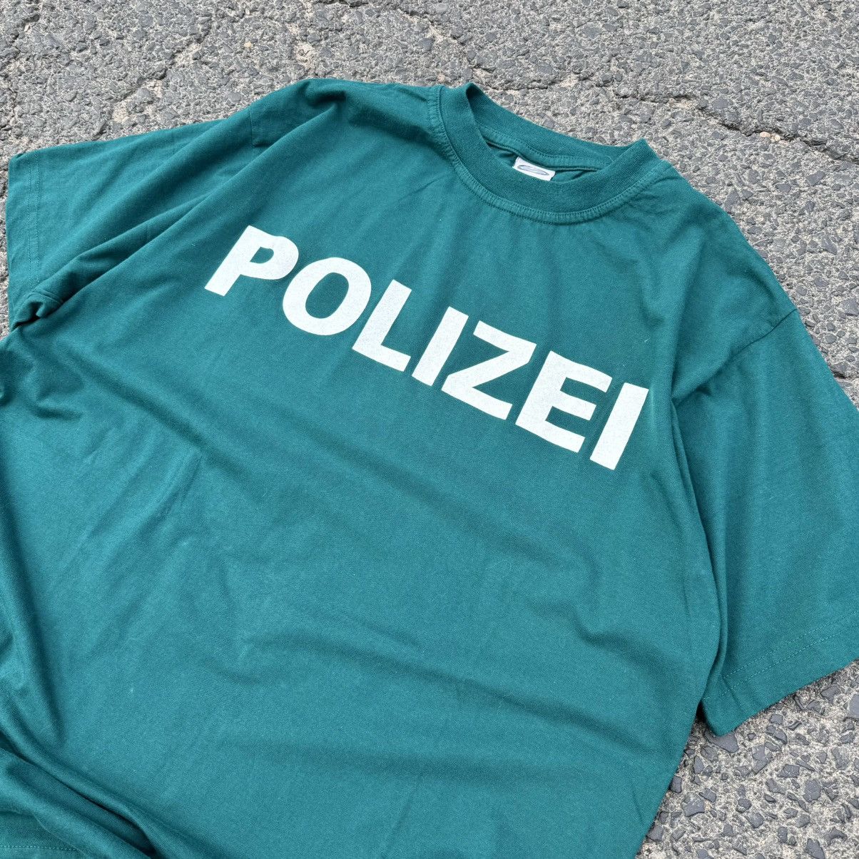 Japanese Brand × Vintage Vintage 90s Polizei Green T-shirt Japanese Military Opium Size US XL / EU 56 / 4 - 6 Thumbnail