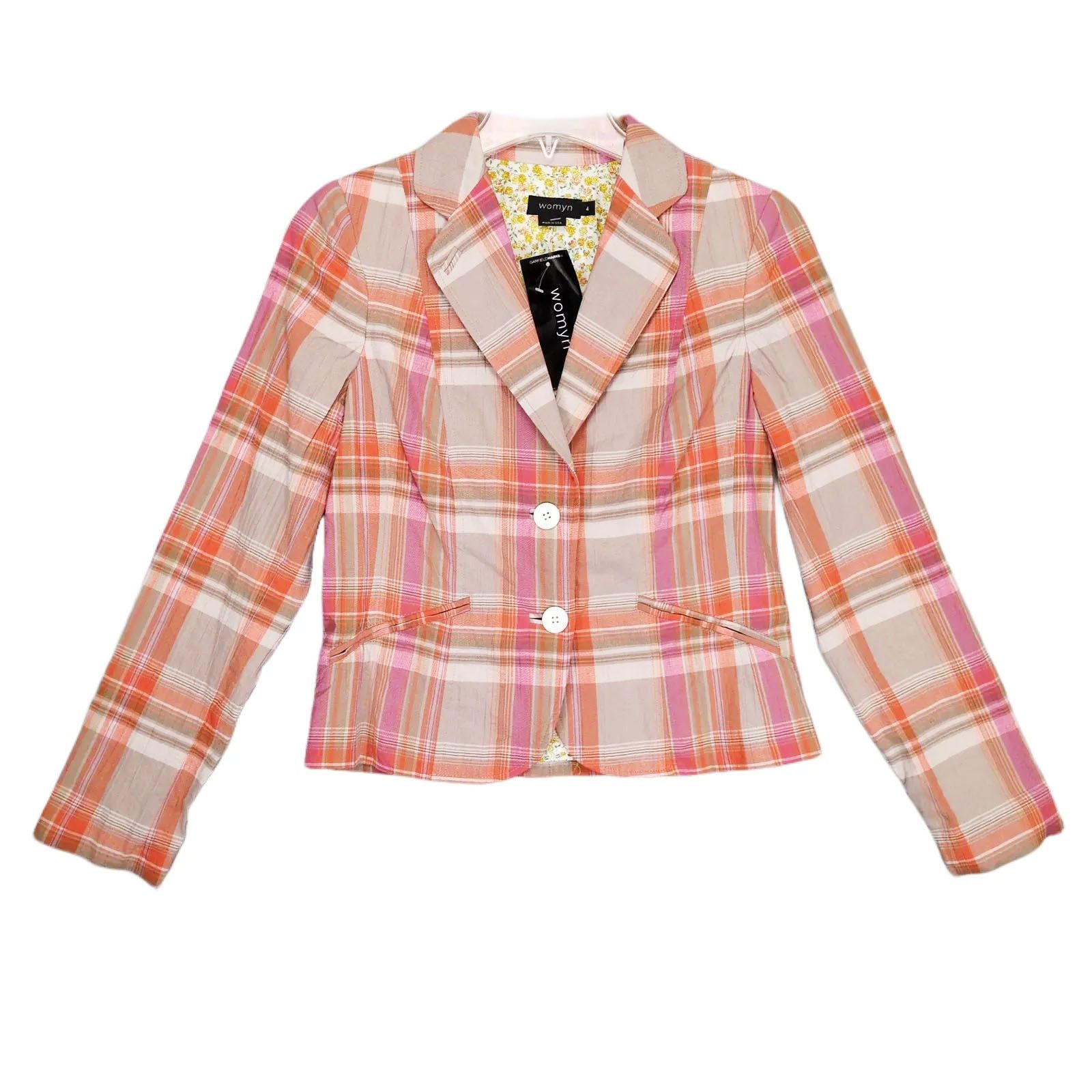 Vintage NWT Garfield & Marks Womyn Women's 4 Plaid Blazer $216 Size S / US 4 / IT 40 - 1 Thumbnail