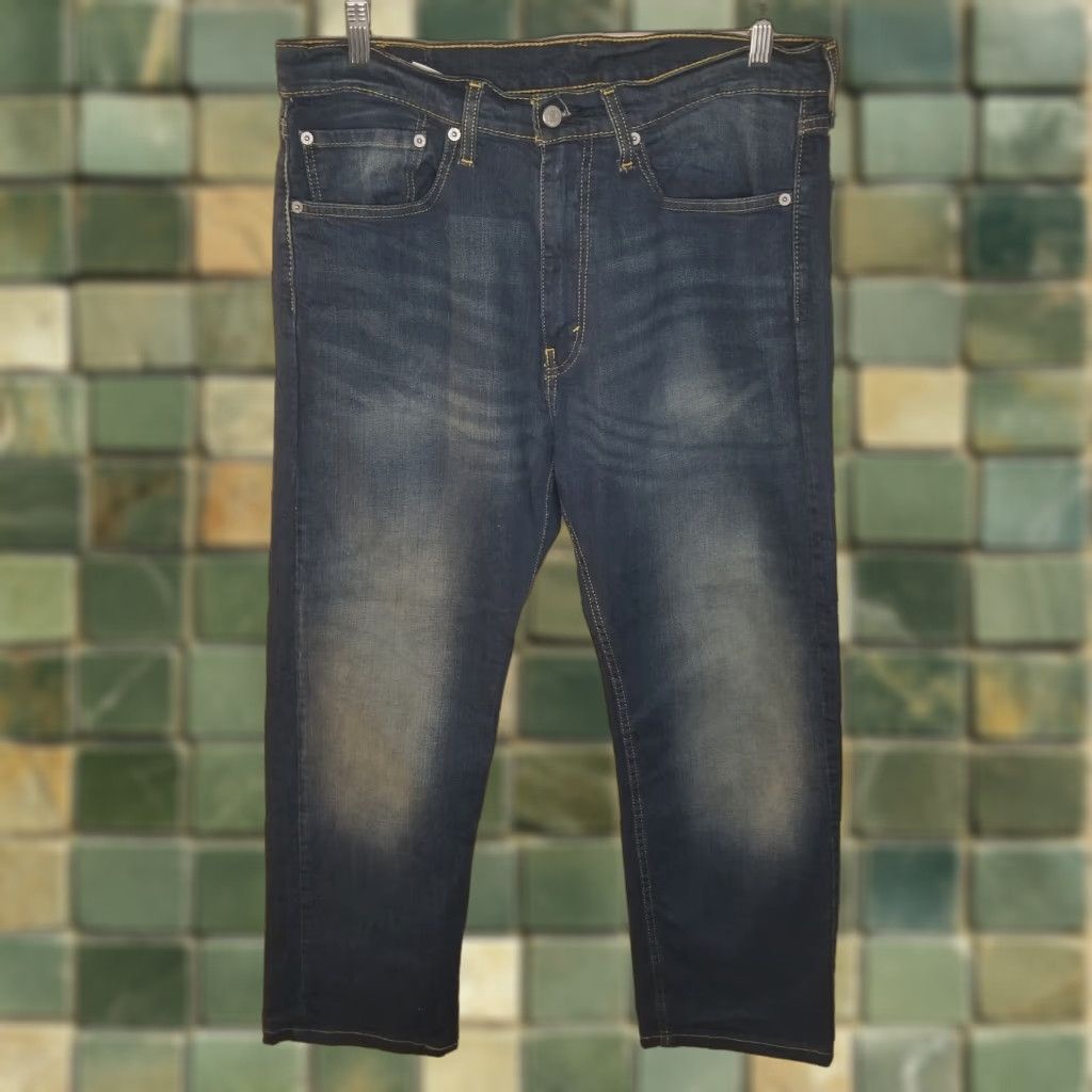 Levi's Levi's 505 Jeans Men Straight Distressed Blue Size 34x30 Inseam 30 Regular Denim, 34 Men's Jeans Size US 34 / EU 50 - 1 Thumbnail