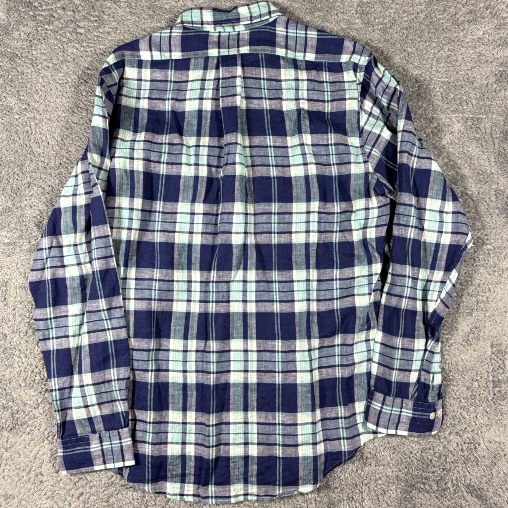 Brooks Brothers Brooks Brothers Baird McNutt Irish Linen Madras Plaid Shirt Men Large Blue Size US L / EU 52-54 / 3 - 4 Thumbnail