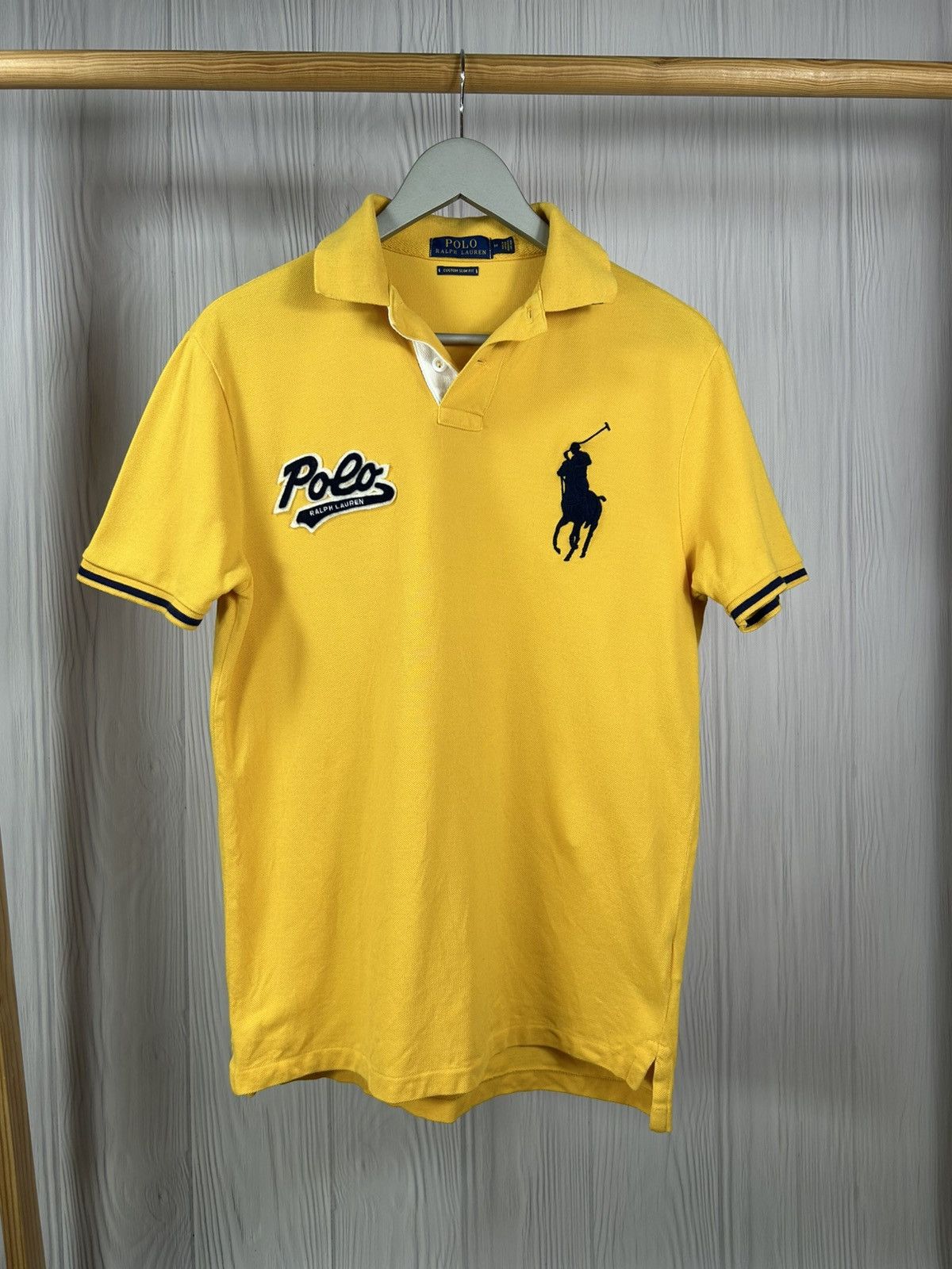 Polo Ralph Lauren Polo Ralph Lauren Big Pony Yellow Polo Size M Size US M / EU 48-50 / 2 - 1 Thumbnail