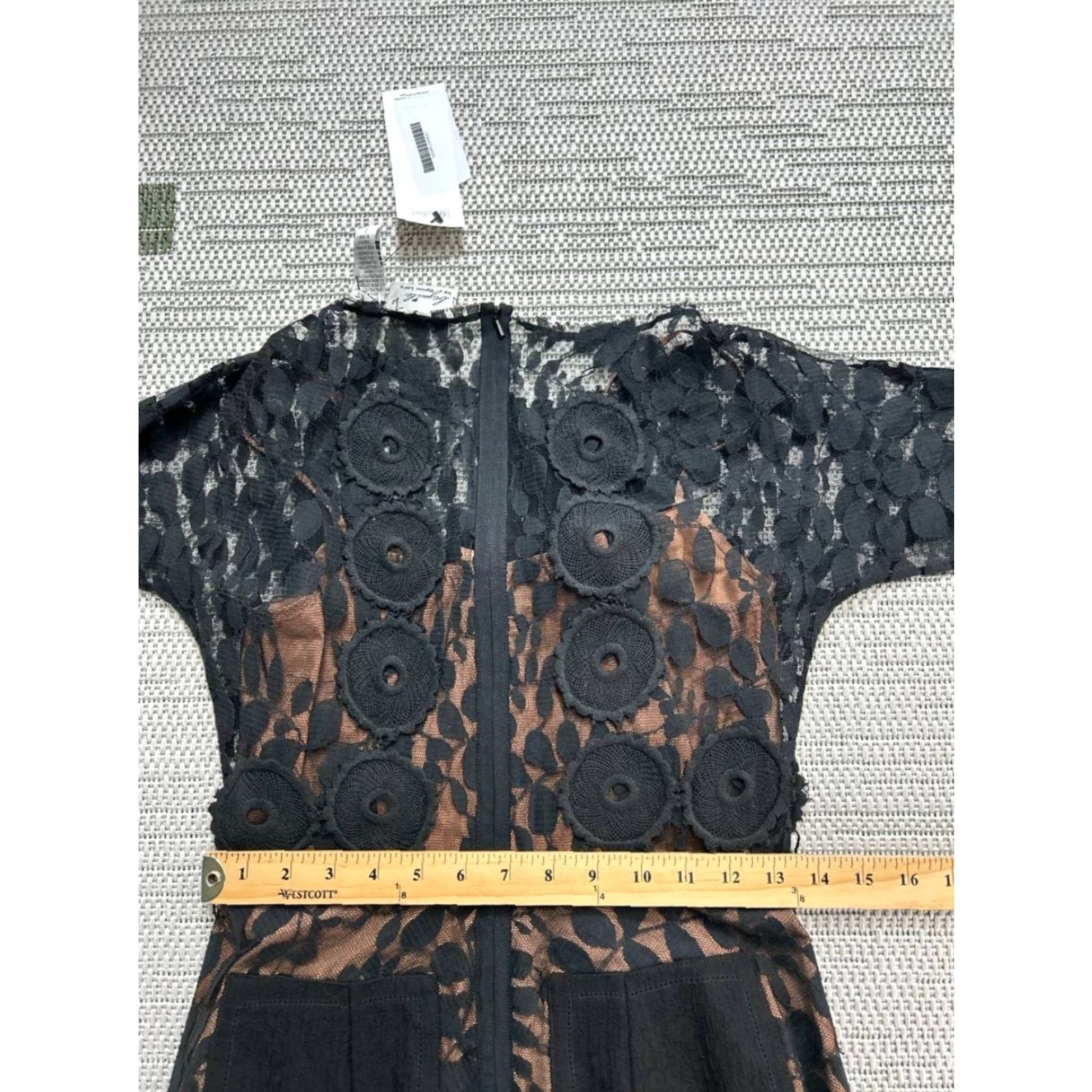Vintage Beguile Byron Lars Dress Blouson Womens 2 Black Brown Lace Cotton Blend Size XS / US 0-2 / IT 36-38 - 7 Thumbnail