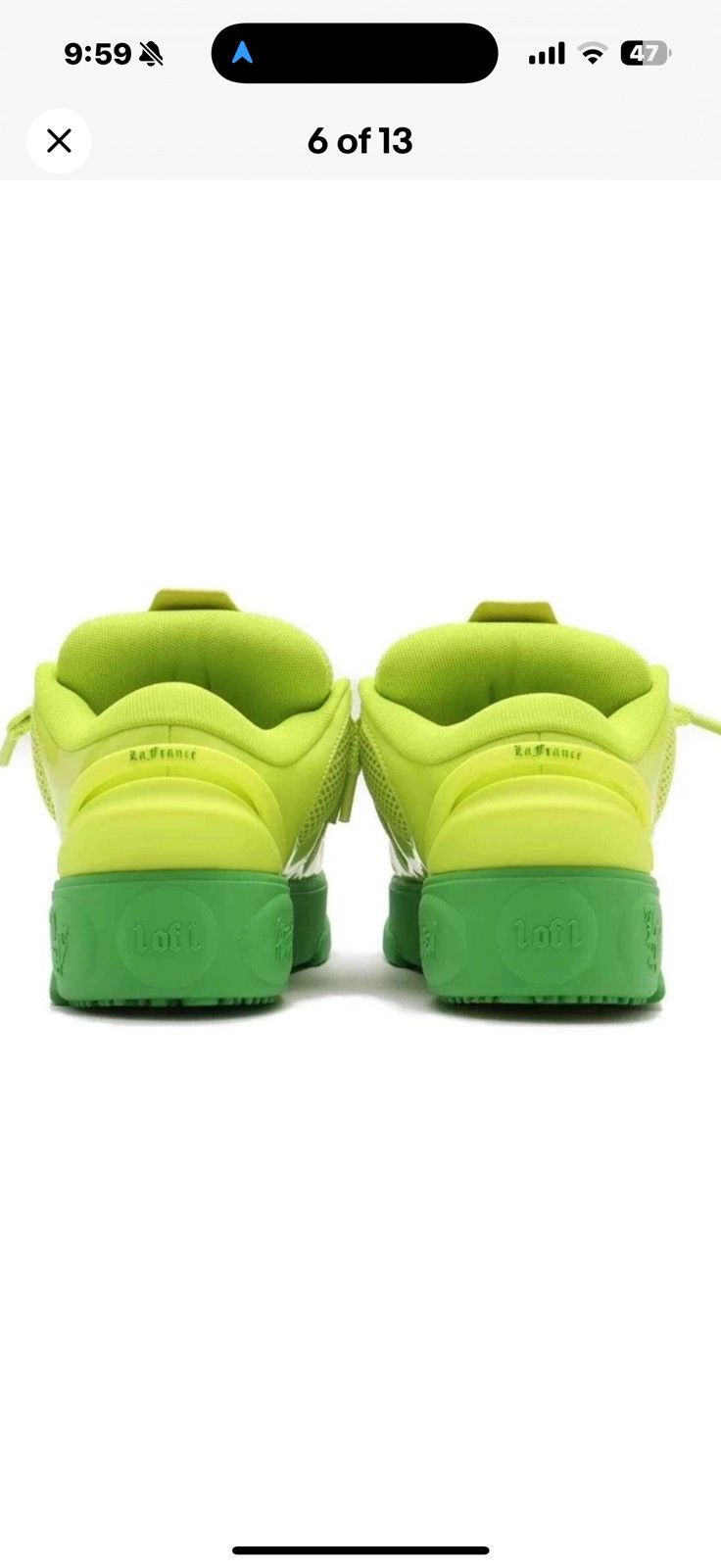 Puma PUMA Lamelo Ball LaFrance Assist Mens 9Green Lime Smash Size US 9 / EU 42 - 6 Thumbnail