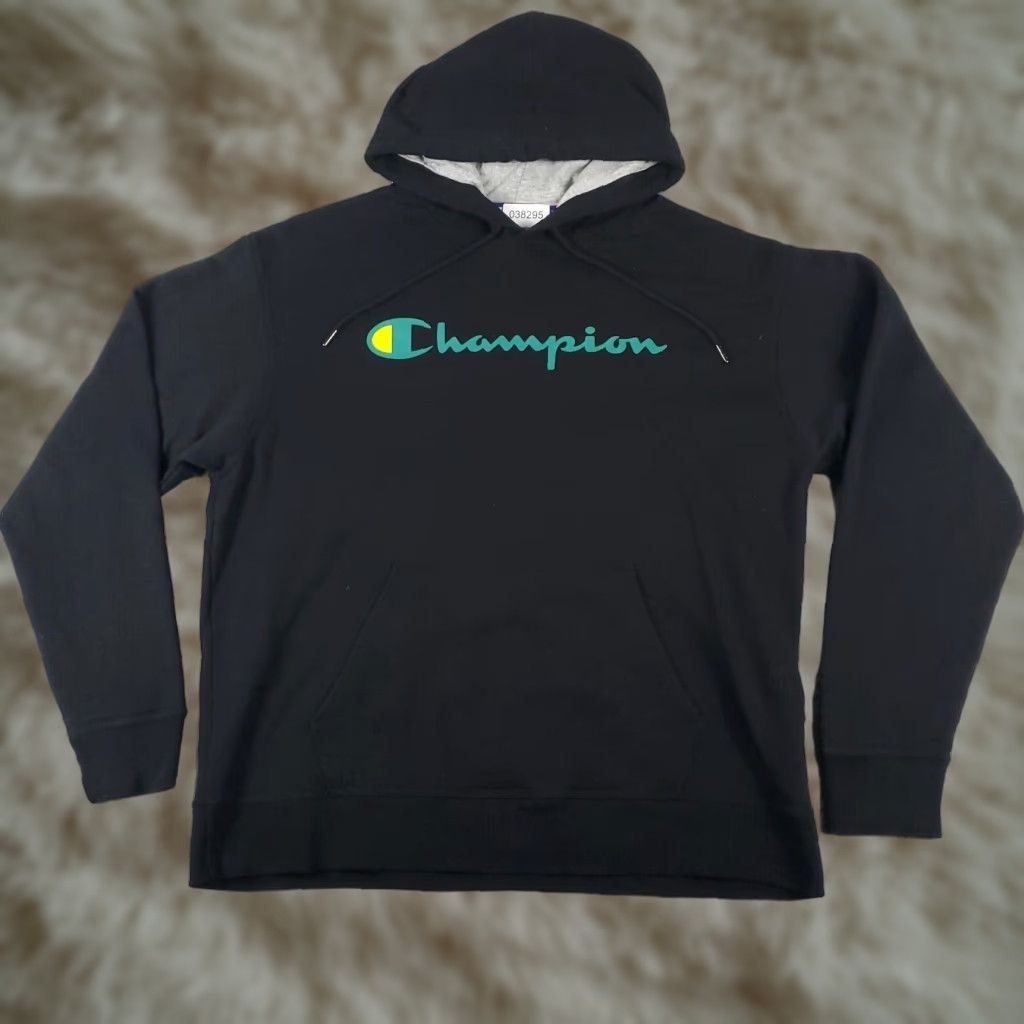 Champion Vintage Champion Men's Size XL Hoodie Pullover Black Knit Logo Casual Sweatshirt Size US XL / EU 56 / 4 - 1 Thumbnail