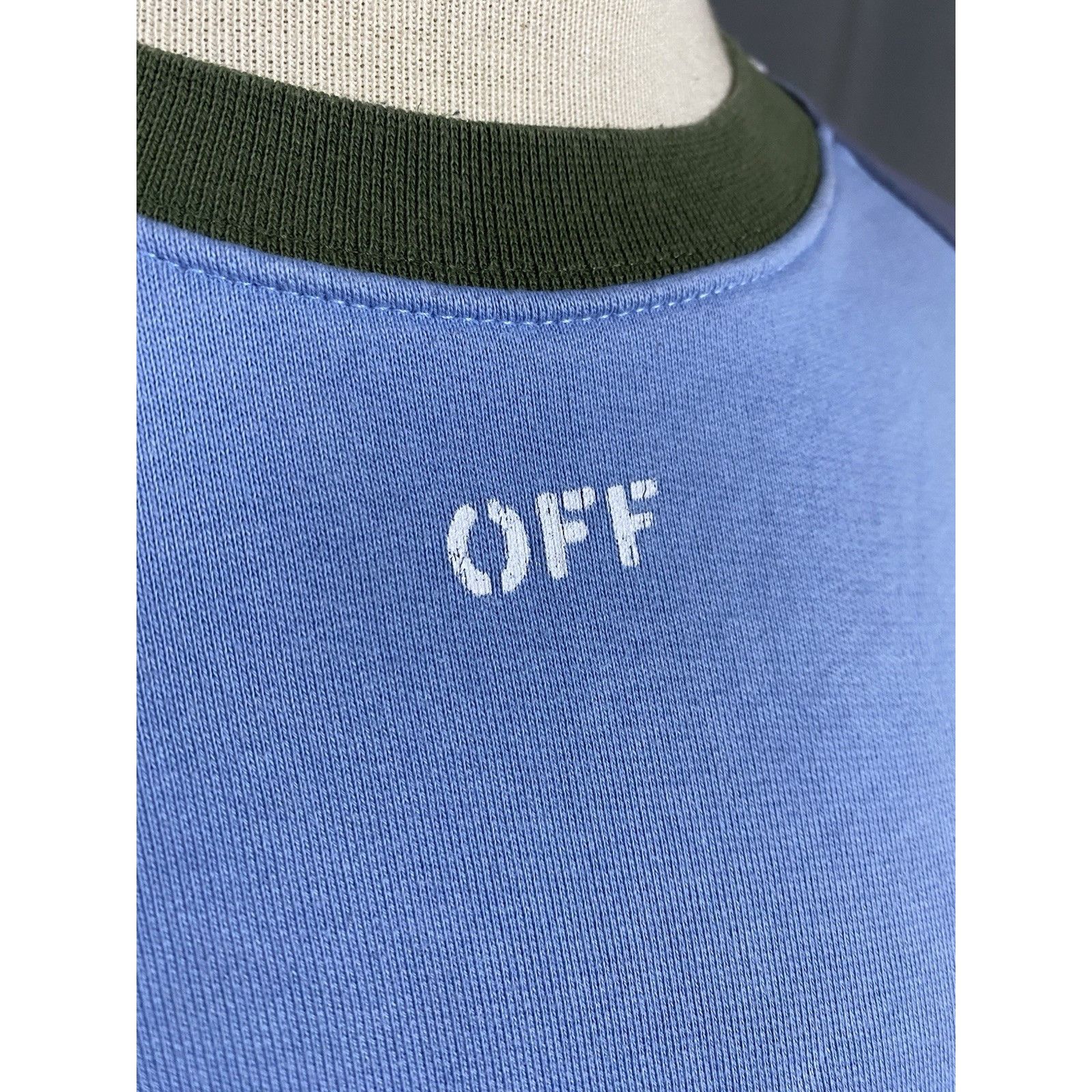 Off-White Off-White Men's Blue Oversized Crewneck Sweater Size M Size US M / EU 48-50 / 2 - 5 Thumbnail