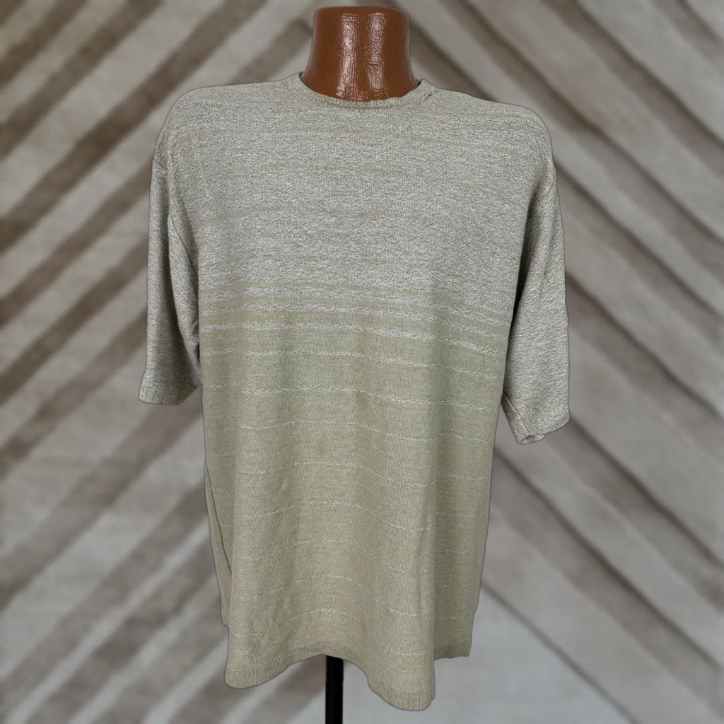 Vintage VINTAGE Fieldmaster Knit T-Shirt Men L Beige Striped Lightweight 90s Casual Minimal Crew Neck Short Sleeve Pattern Cotton Acrylic Size US L / EU 52-54 / 3 - 1 Thumbnail