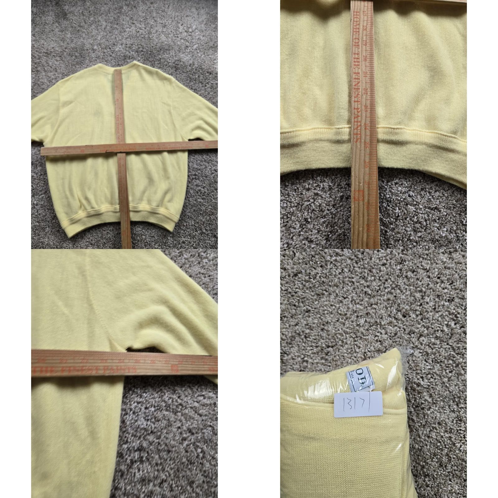Izod VINTAGE IZOD Sweater Cardigan Mens XL Yellow USA Crest Logo 80s Acrylic Knit V-Neck Long Sleeve Button Size US XL / EU 56 / 4 - 8 Thumbnail