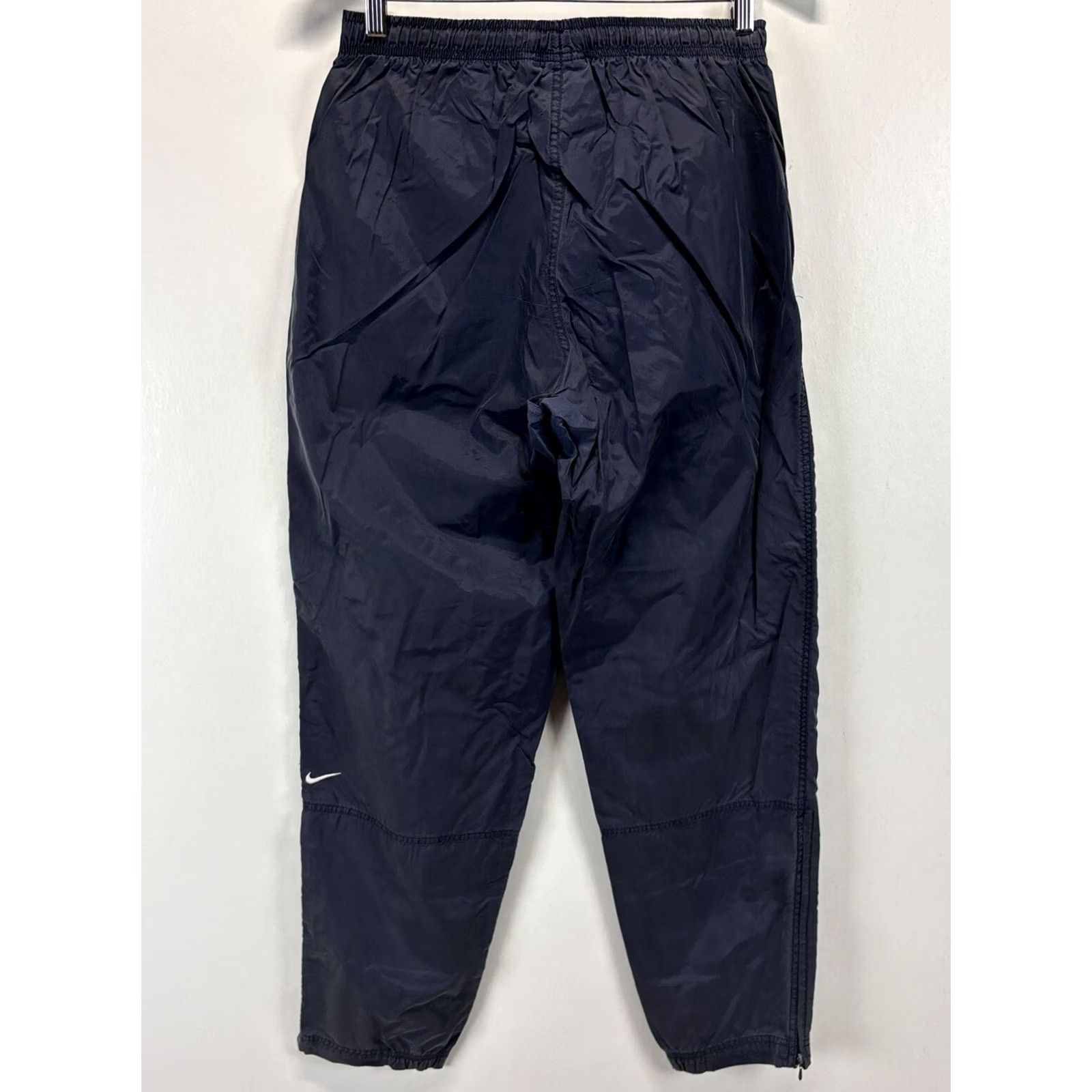 Nike VINTAGE Nike Track Pants Mens Medium Navy 90s Swoosh Ankle Zip Nylon Mens Pants Size US 31 - 2 Thumbnail