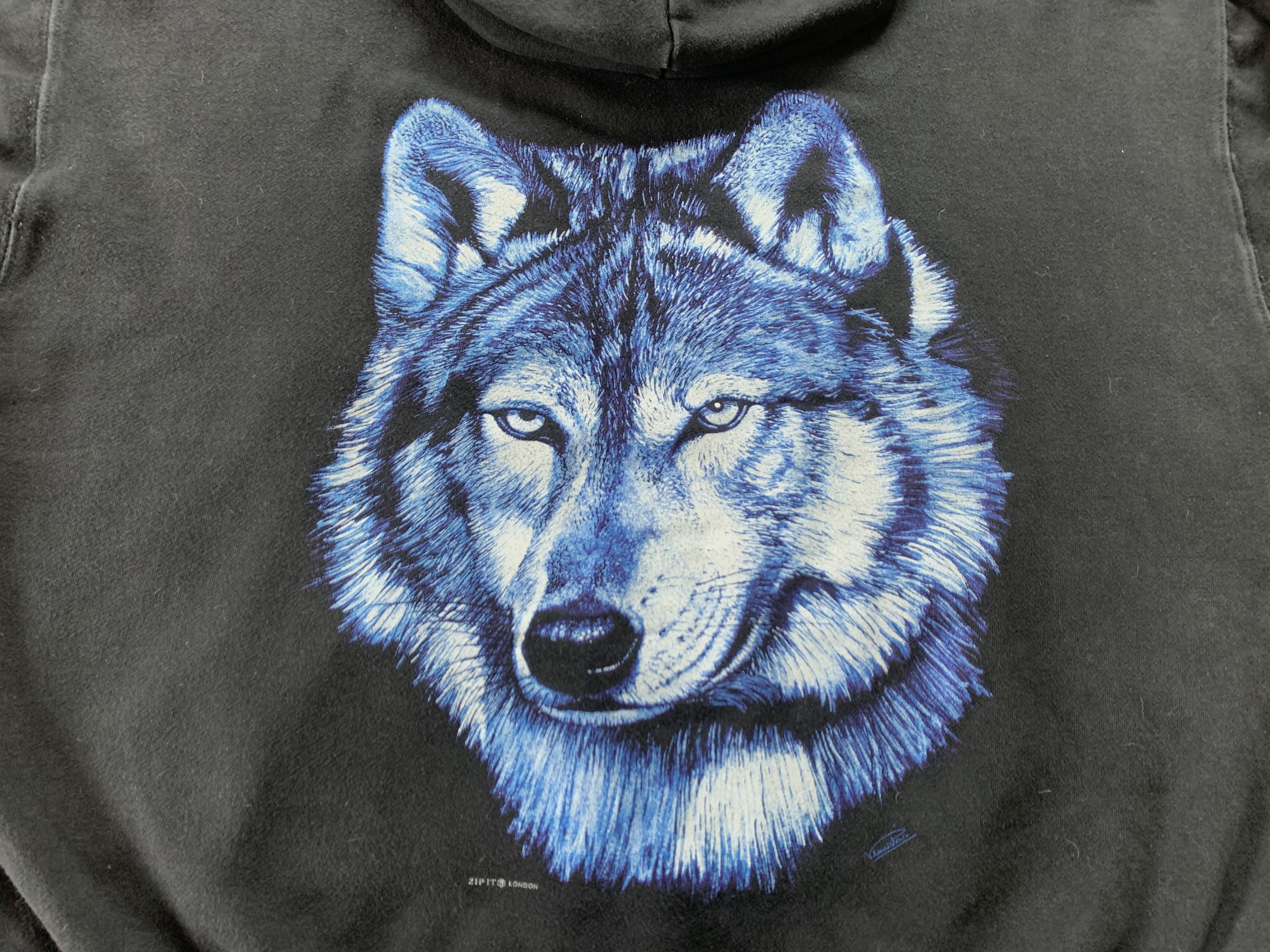 Designer × Vintage Vintage Zip It London Wolf Printed Hoodie Size US XXL / EU 58 / 5 - 6 Thumbnail