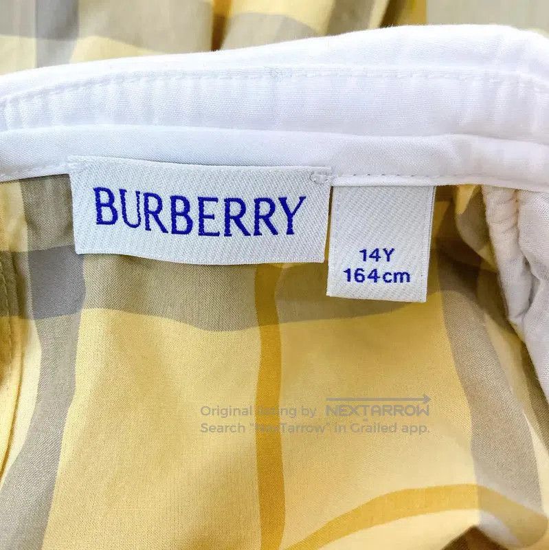 Burberry Burberry Yellow Cotton Short Sleeve Dress. Size L / US 10 / IT 46 - 6 Thumbnail