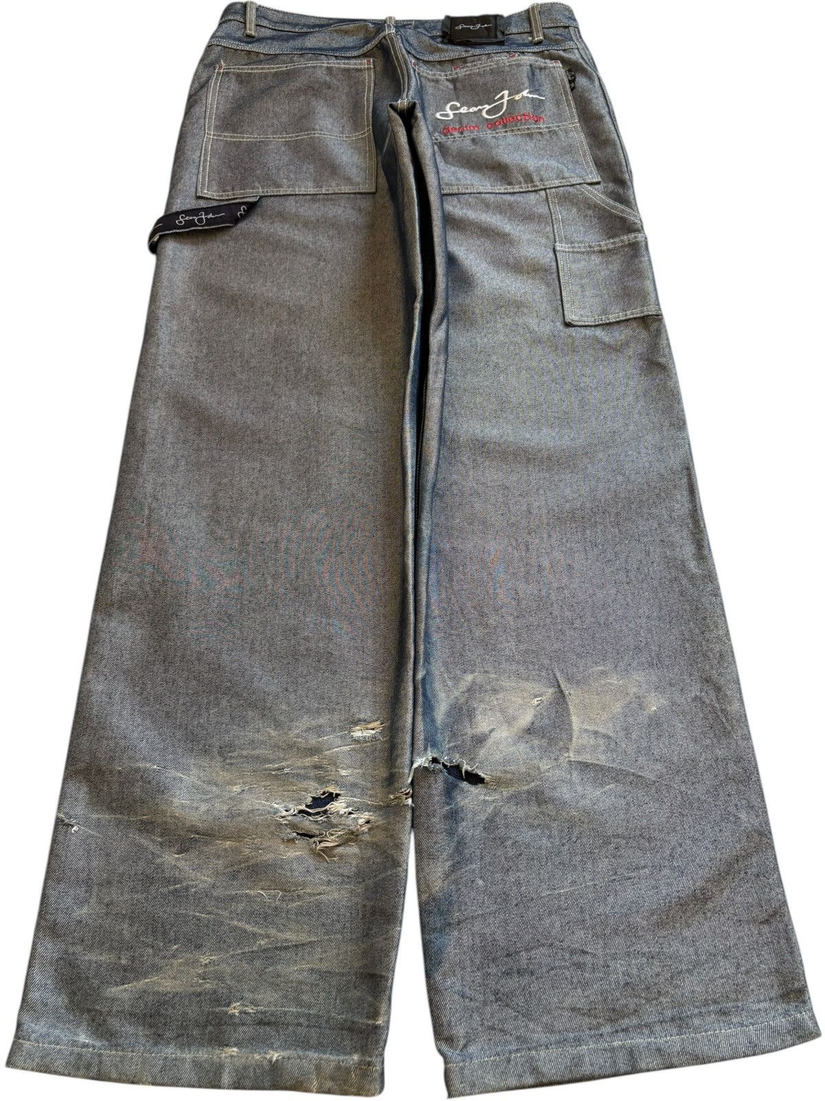 Sean John Vintage Sean John Carpenter Distressed Loose Baggy Jeans Size US 34 / EU 50 - 2 Thumbnail