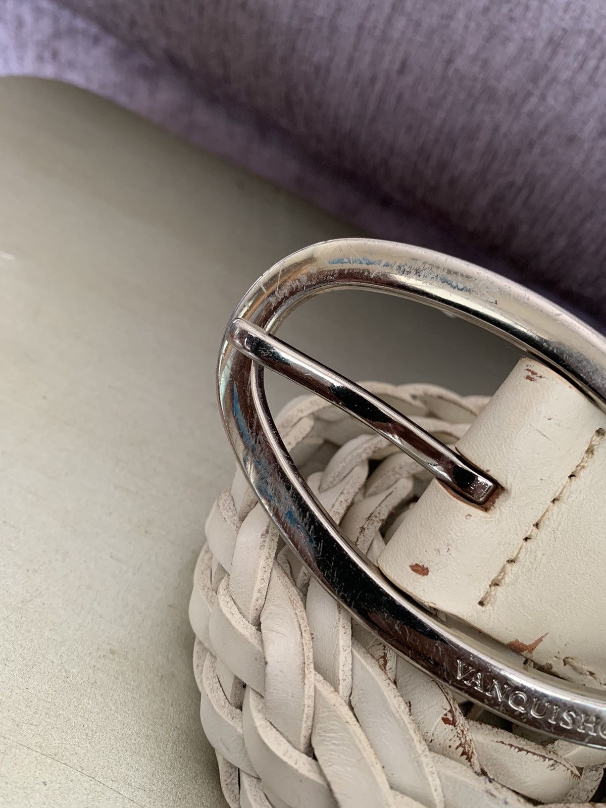 Vanquish Vanquish white leather belt Size ONE SIZE - 2 Thumbnail