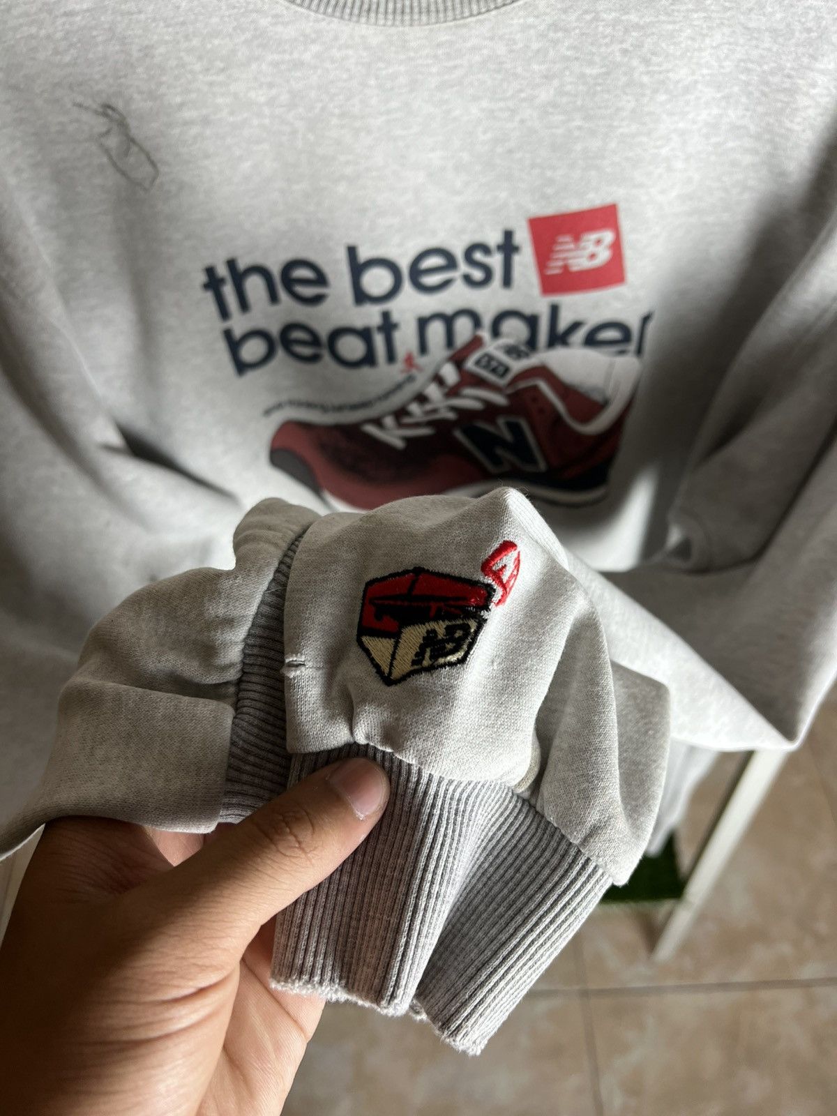 New Balance × Vintage Distress New Balance The Best Beat Maker Sweatshirt Size US L / EU 52-54 / 3 - 4 Thumbnail