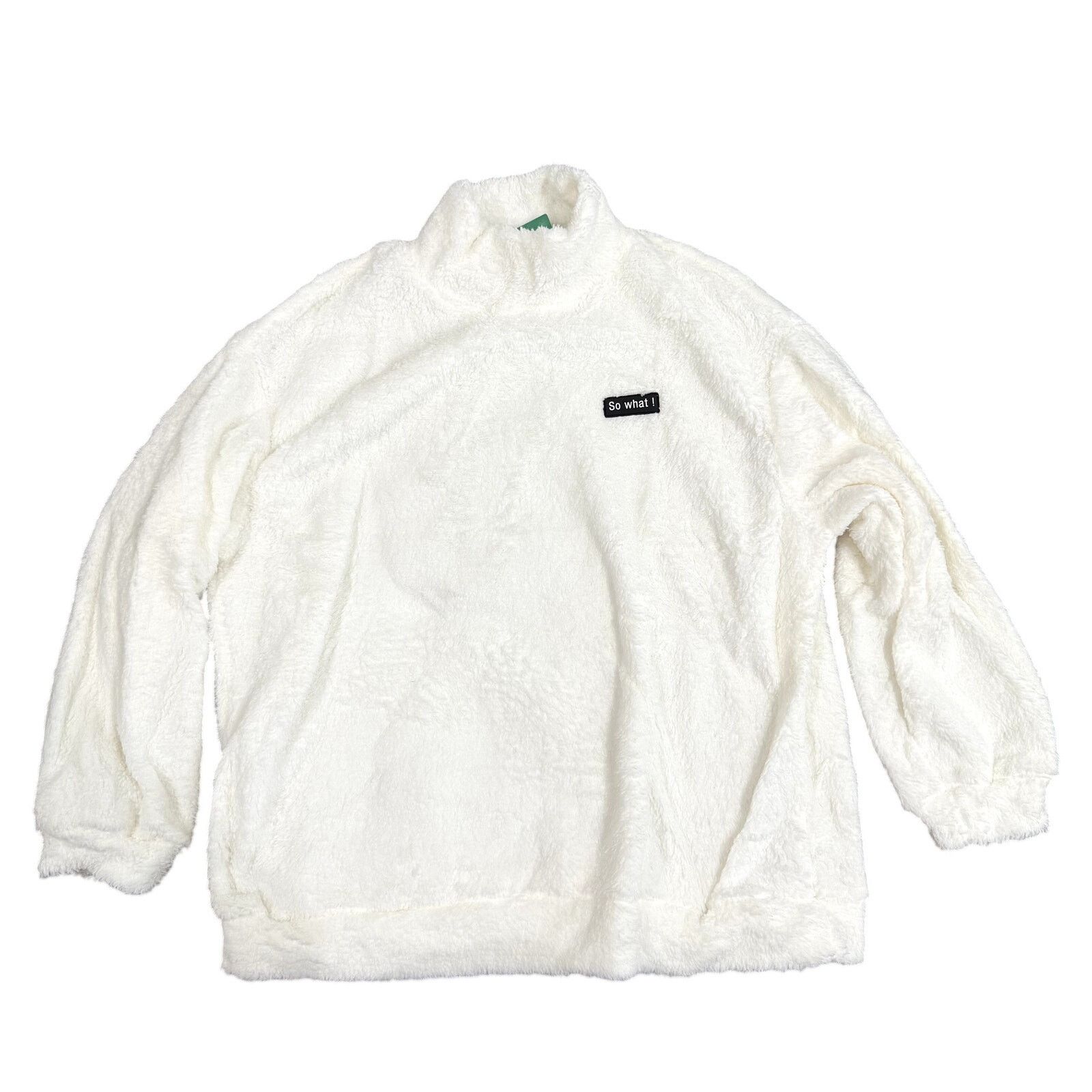 Shein Women's Plus Cozy Sherpa 'So What!' Collared Sweatshirt, 1XL Size XL / US 12-14 / IT 48-50 - 1 Thumbnail