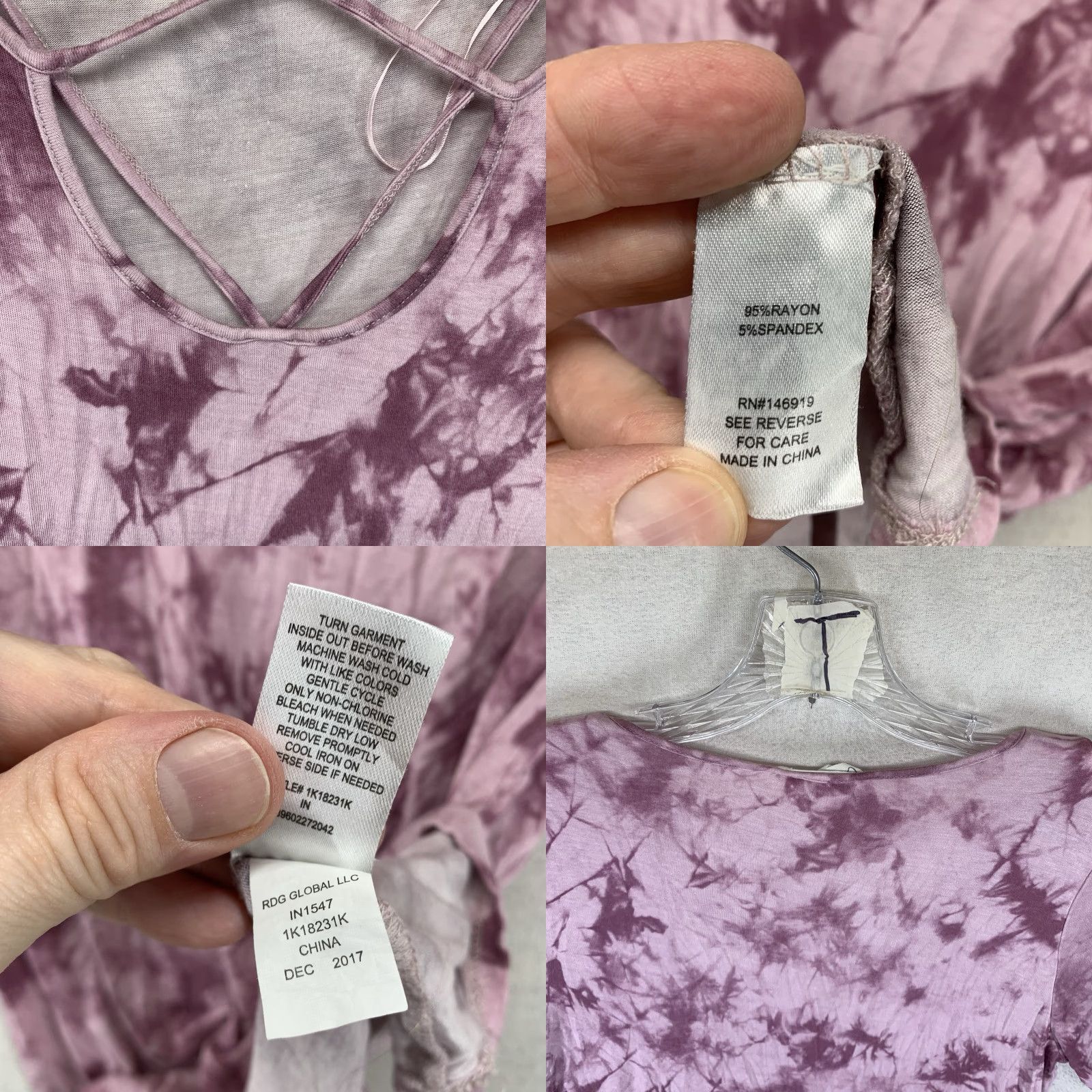 Vintage VINTAGE Cloud Chaser Women's 90s T-Shirt Casual Short Sleeve Rayon Spandex V-Neck Purple Geometric Slimming Spring Summer Size M / US 6-8 / IT 42-44 - 8 Thumbnail