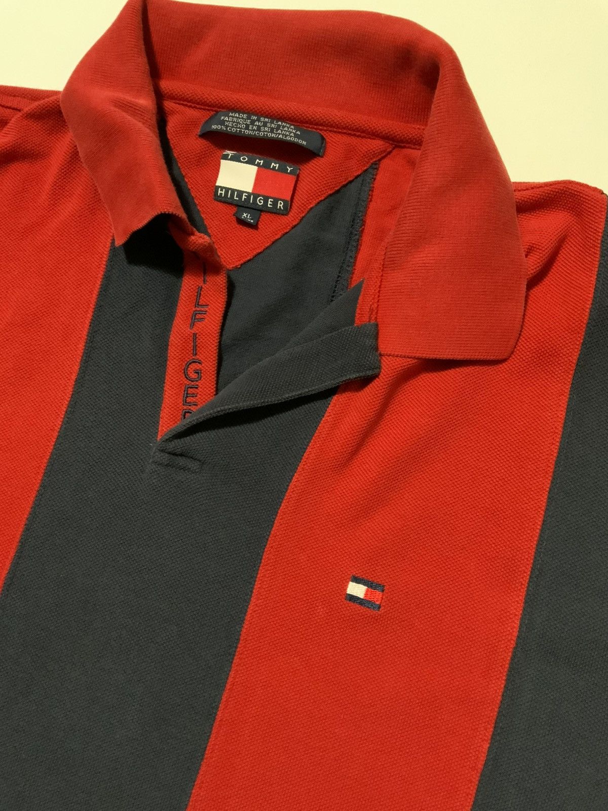 Tommy Hilfiger × Vintage Vintage Tommy Hilfiger Vertical Striped Rugby Polo Shirt Size US XL / EU 56 / 4 - 6 Thumbnail