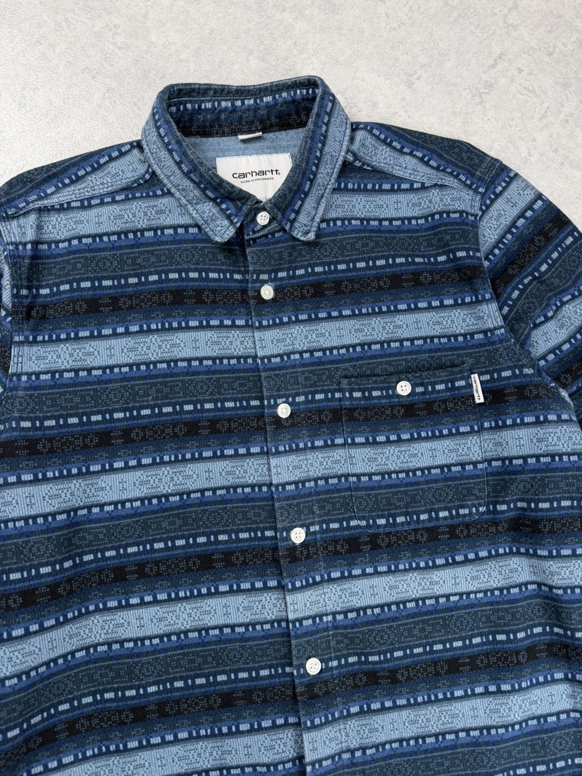 Carhartt Carhartt WIP LS Ethnic Shirt Blue Pattern Regular Fit Size M Size US M / EU 48-50 / 2 - 5 Thumbnail
