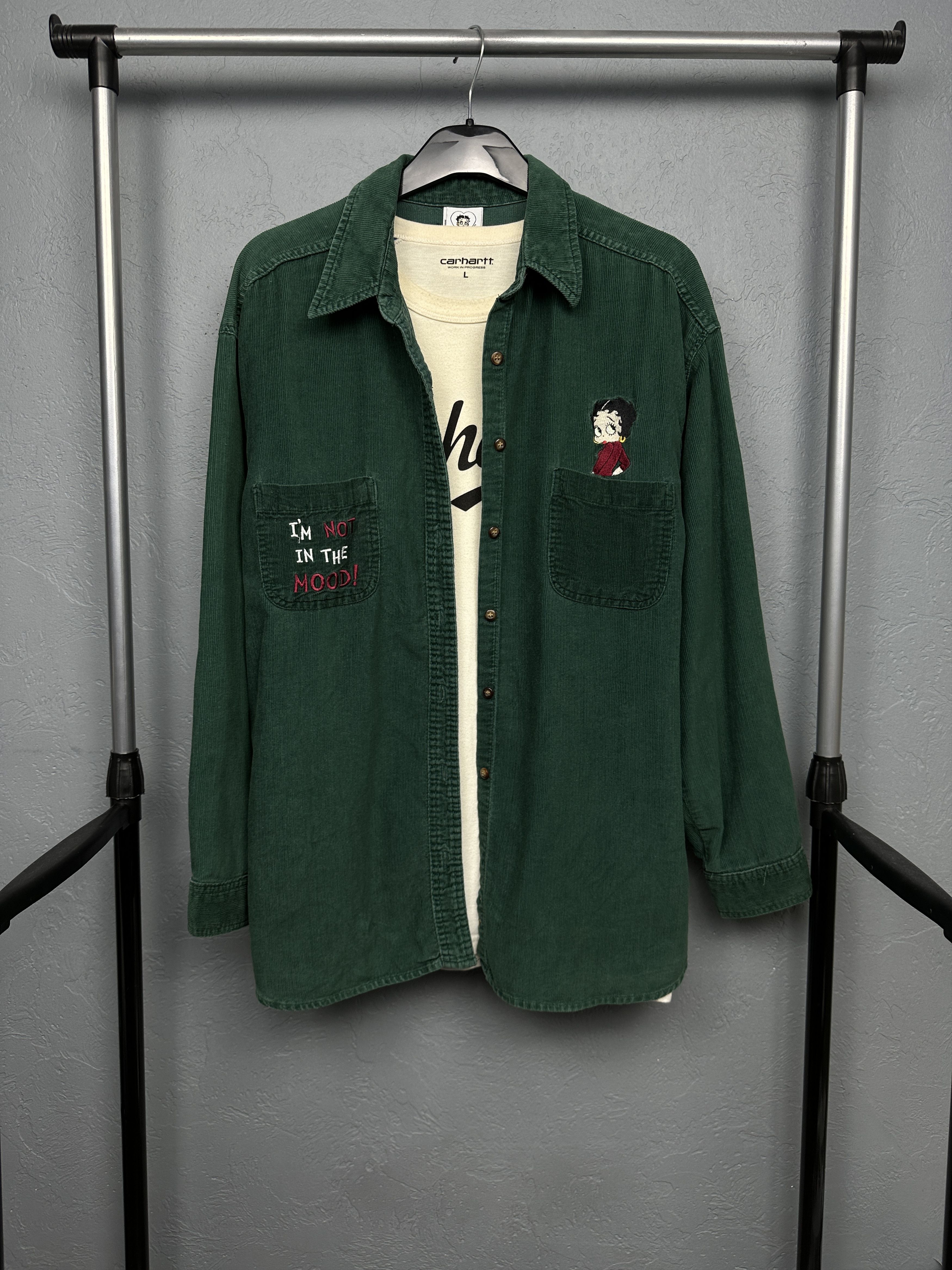 Vintage Betty Boop 2000 Vintage Womens Corduroy Flannel Shirt Size L / US 10 / IT 46 - 1 Thumbnail