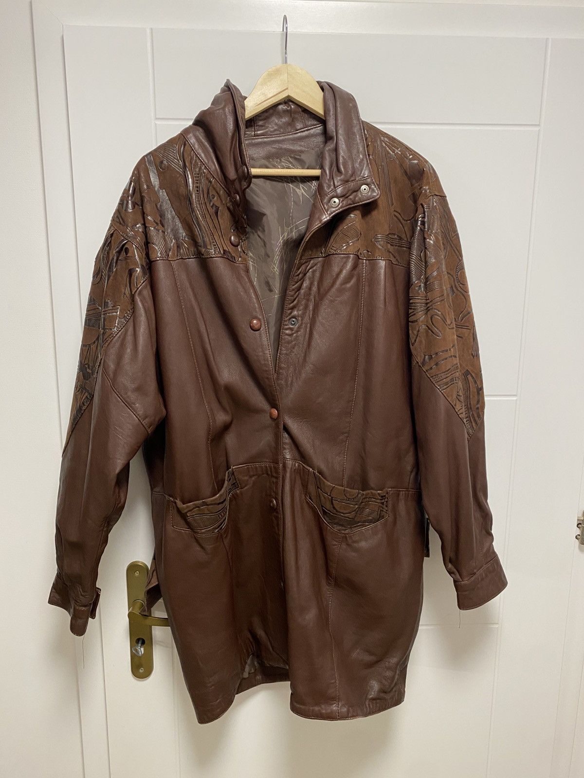 Affliction × Vintage Leather Brown jacket vintage oversize Size L / US 10 / IT 46 - 1 Thumbnail