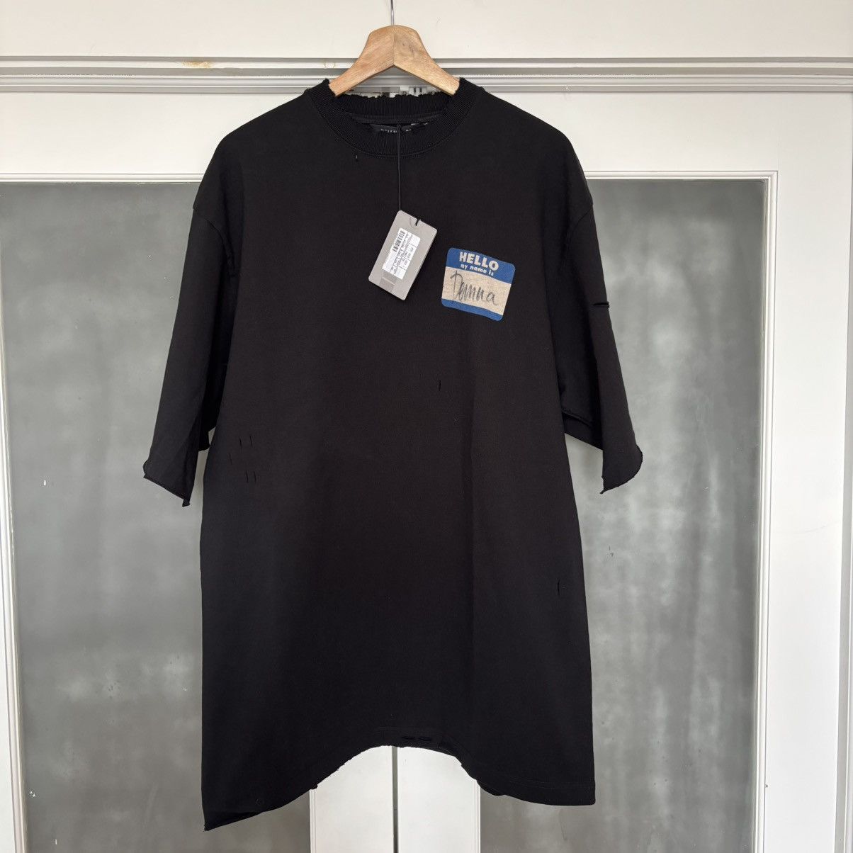 Balenciaga Hello My Name is Demna Black Distressed Tee