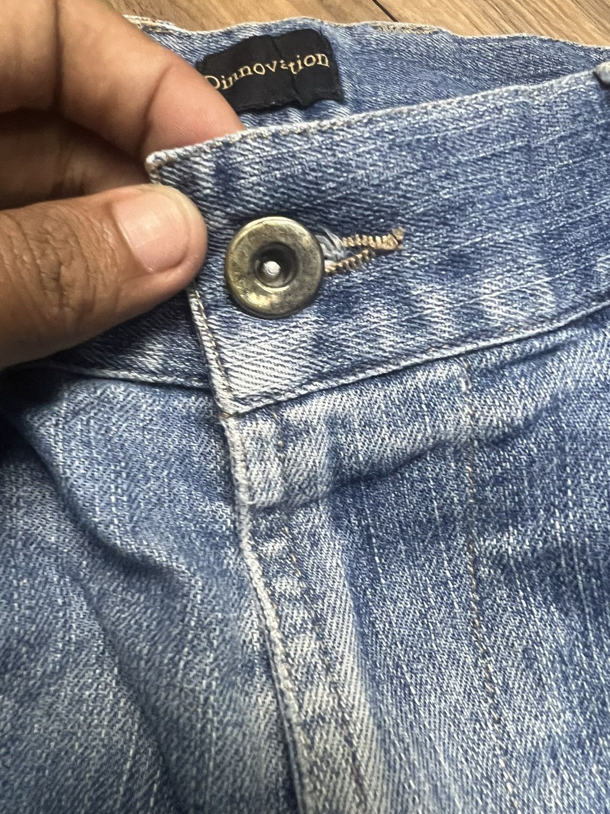 Japanese Brand Dinnovation Denim Cargo Jeans with White Racing Stripes (42) Size US 30 / EU 46 - 9 Thumbnail