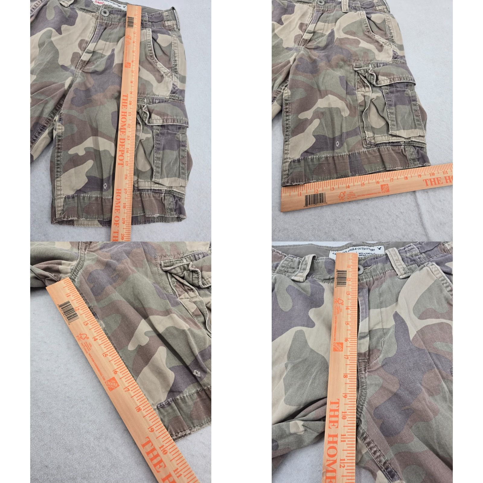 Vintage American Eagle Cargo Shorts 28 Green Camouflage Cargo Pocket Men Shorts Size US 28 / EU 44 - 9 Thumbnail