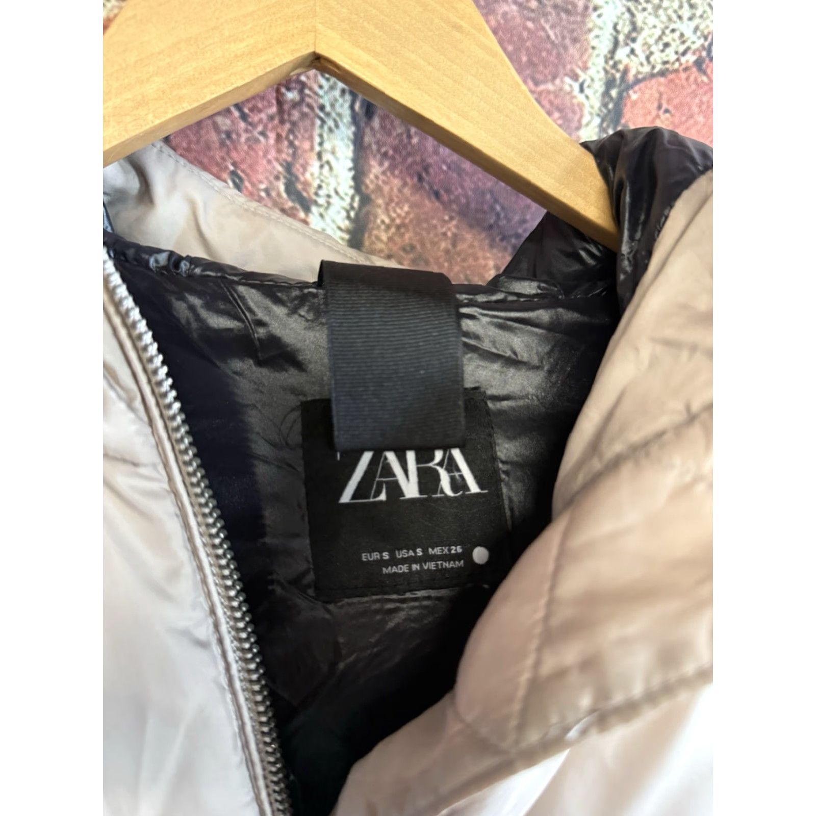 Zara Zara Womens Brown Full Zip Puffer Jacket Cropped Size Small Size S / US 4 / IT 40 - 3 Thumbnail