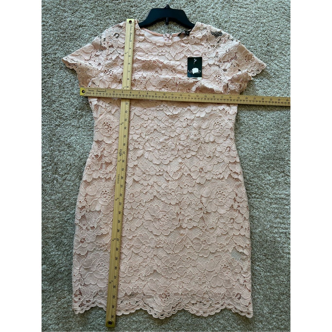 Lauren Ralph Lauren Lauren Ralph Lauren Women’s Petite Pink Lace Sheath Formal E Size XL / US 12-14 / IT 48-50 - 7 Thumbnail