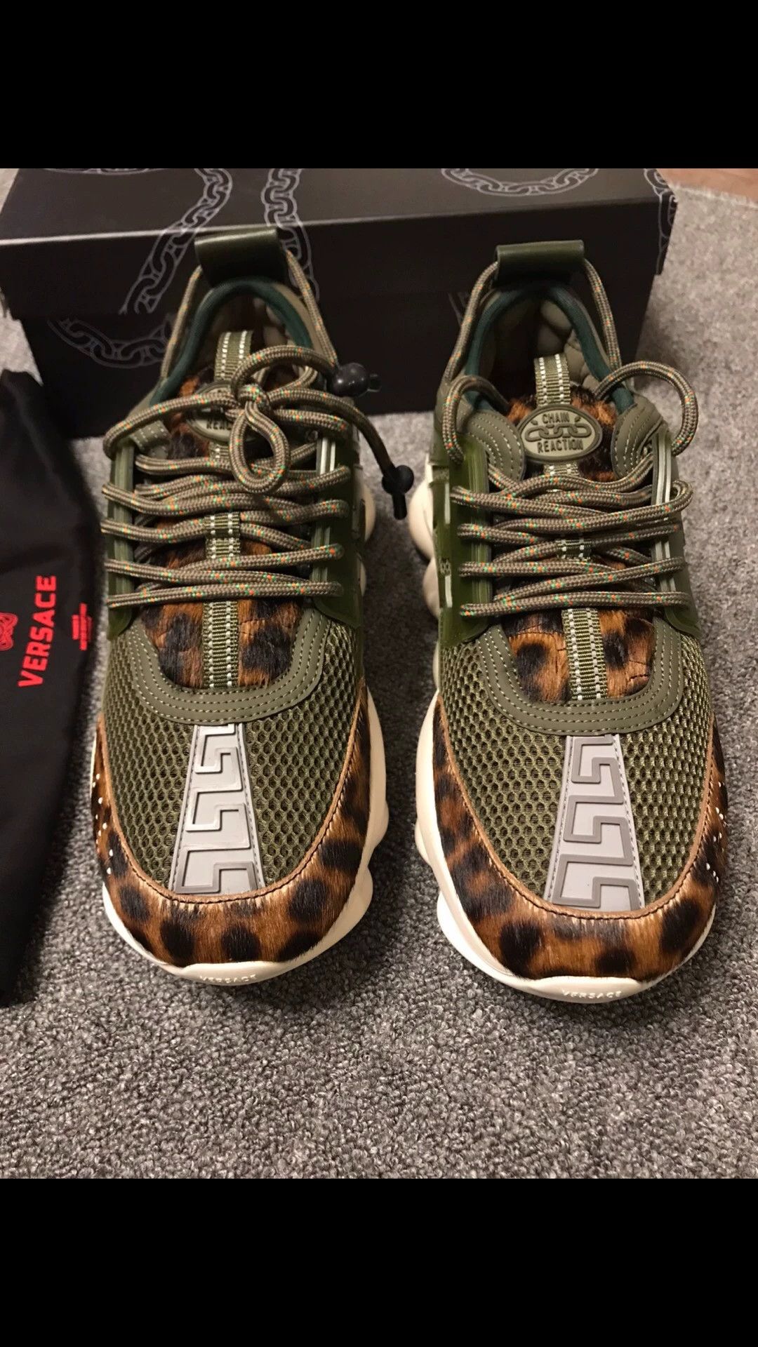 Versace VERSACE Dark Green Leopard Platform Dad Sneakers 42 (L) Size US 9 / EU 42 - 3 Thumbnail