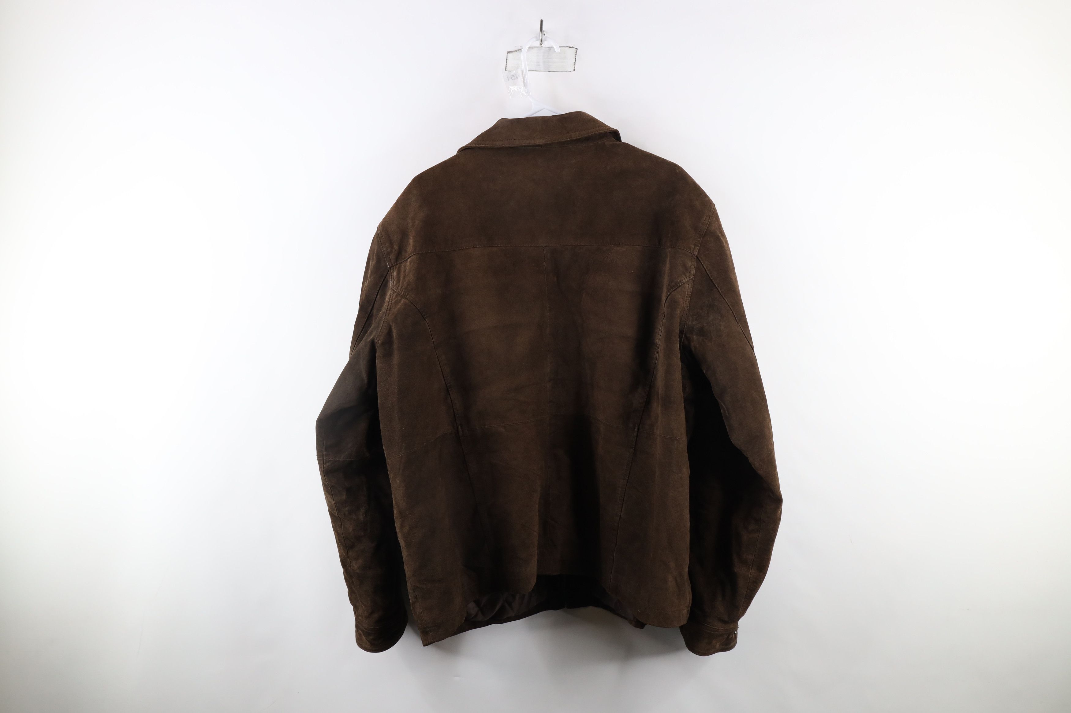 Vintage Vintage 90s Streetwear Suede Leather Bomber Jacket Brown Size US XL / EU 56 / 4 - 14 Thumbnail