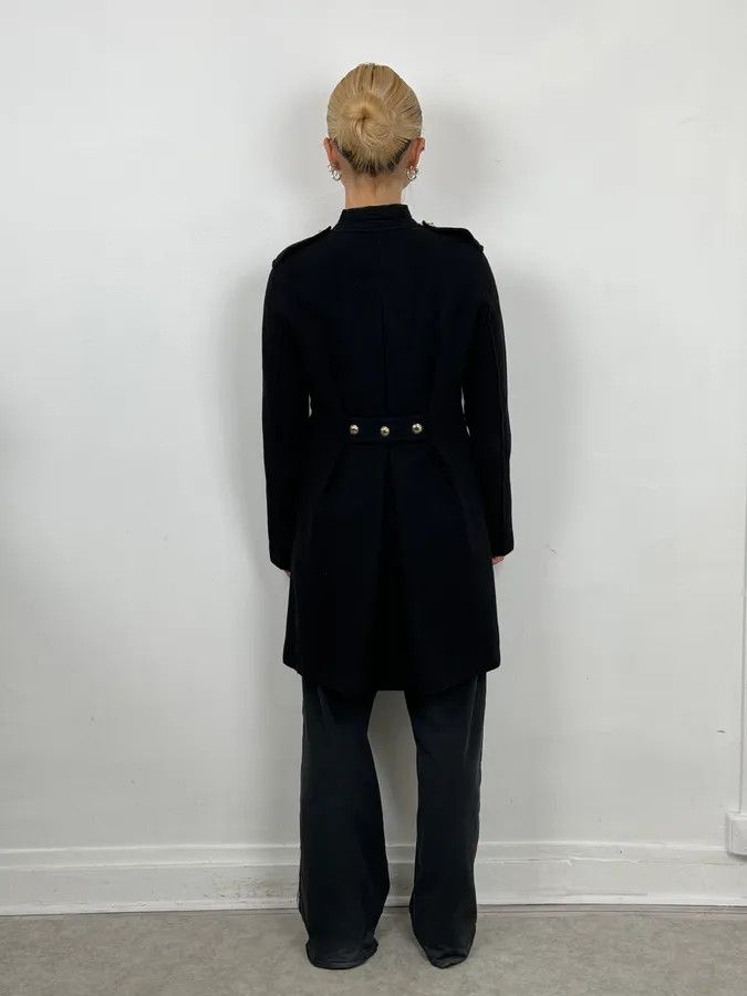 Yves Saint Laurent AW2010 Yves Saint Laurent Black Asymmetrical Officer Coat Size S / US 4 / IT 40 - 3 Thumbnail