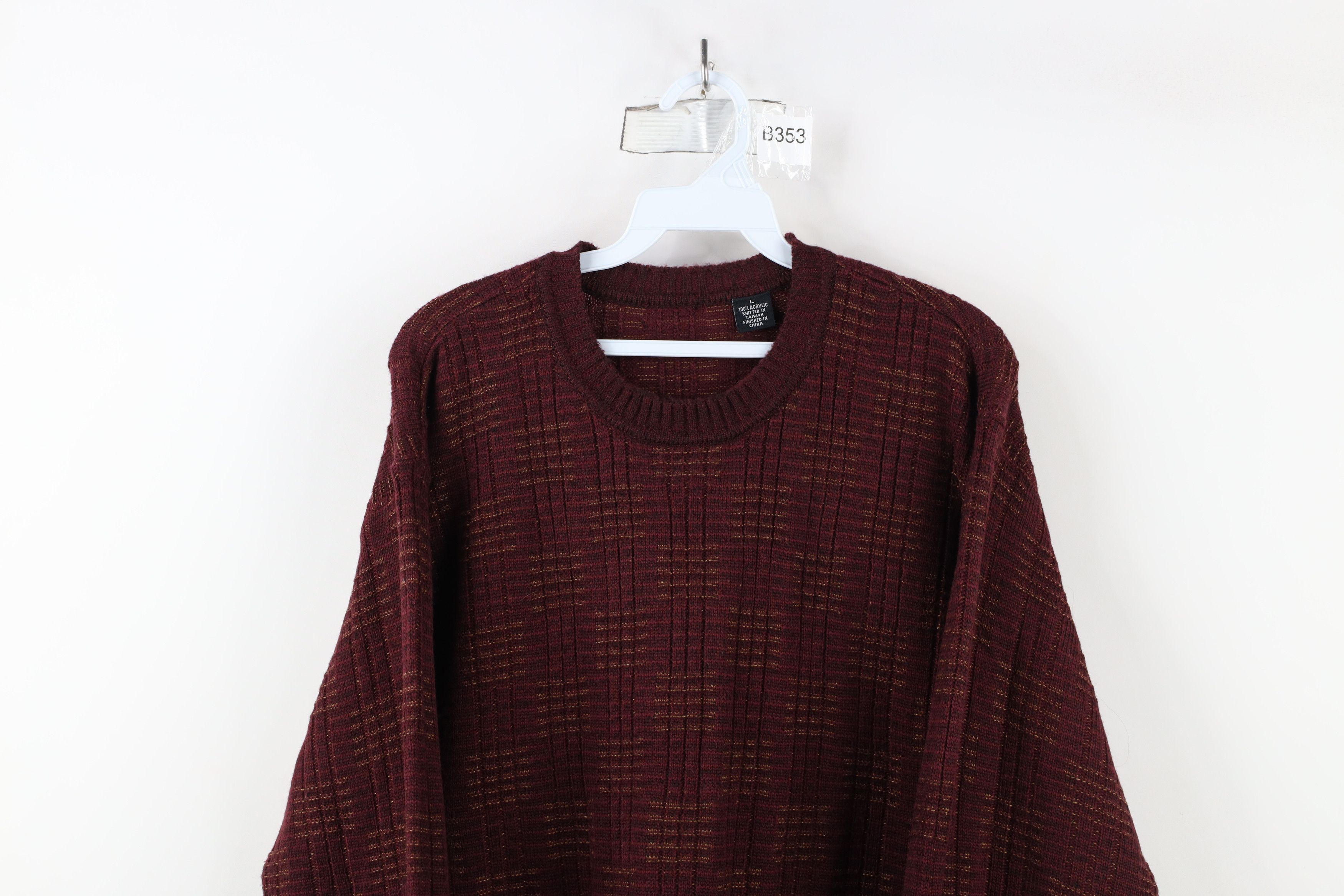 Vintage Vintage 90s Streetwear Checkered Ribbed Crewneck Sweater Size US L / EU 52-54 / 3 - 2 Thumbnail