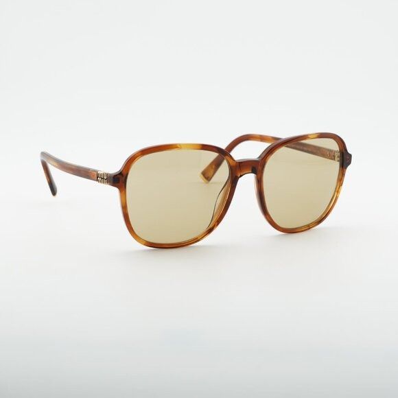 Miu Miu Miu Miu MUB01S 26E10R Sunglasses Havana Square Frame Size ONE SIZE - 6 Thumbnail