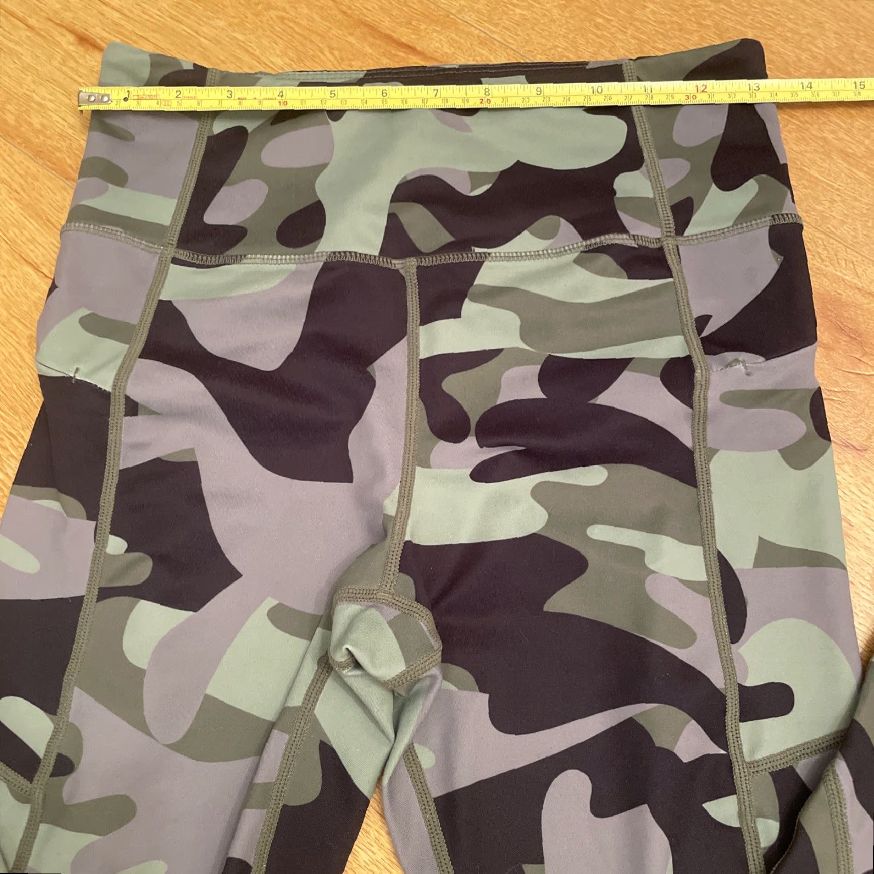 Vintage Zyia Active Leggings 7/8 Green Camo Pockets Yoga Running Athletic 6-8 Women Size 28" / US 6 / IT 42 - 4 Thumbnail