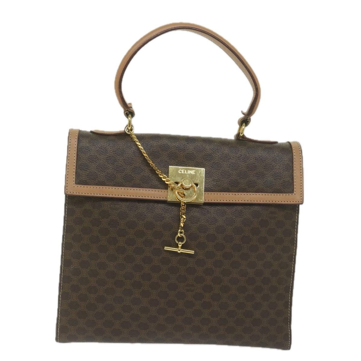 Celine CELINE Macadam Canvas Hand Bag Pvc Leather Brown Size ONE SIZE - 2 Thumbnail