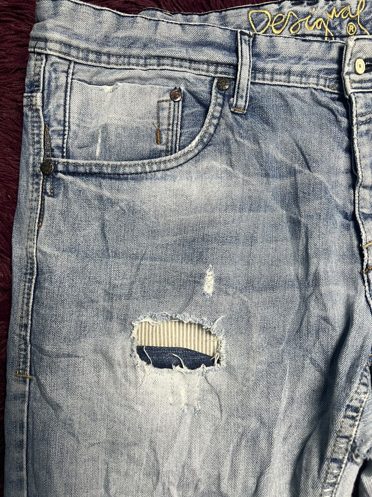 Desigual Desigual Men's Distressed Denim Jeans (47) Size US 38 / EU 54 - 3 Thumbnail