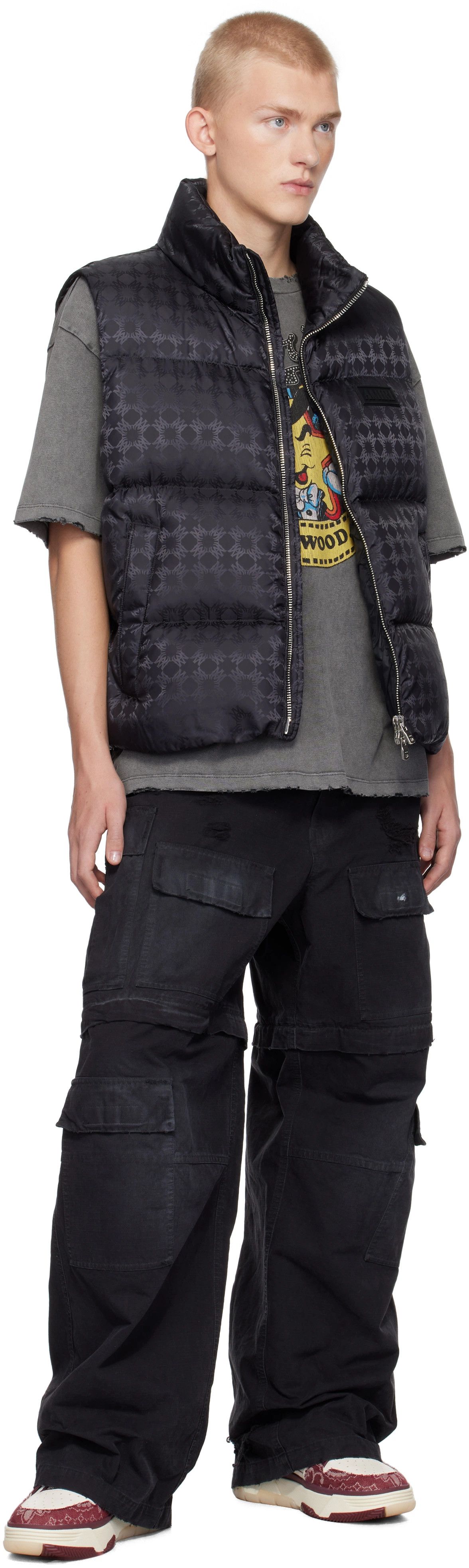 Amiri o1orln1125 MA Quad Jacquard Down Gilet in Black Size US S / EU 44-46 / 1 - 5 Thumbnail