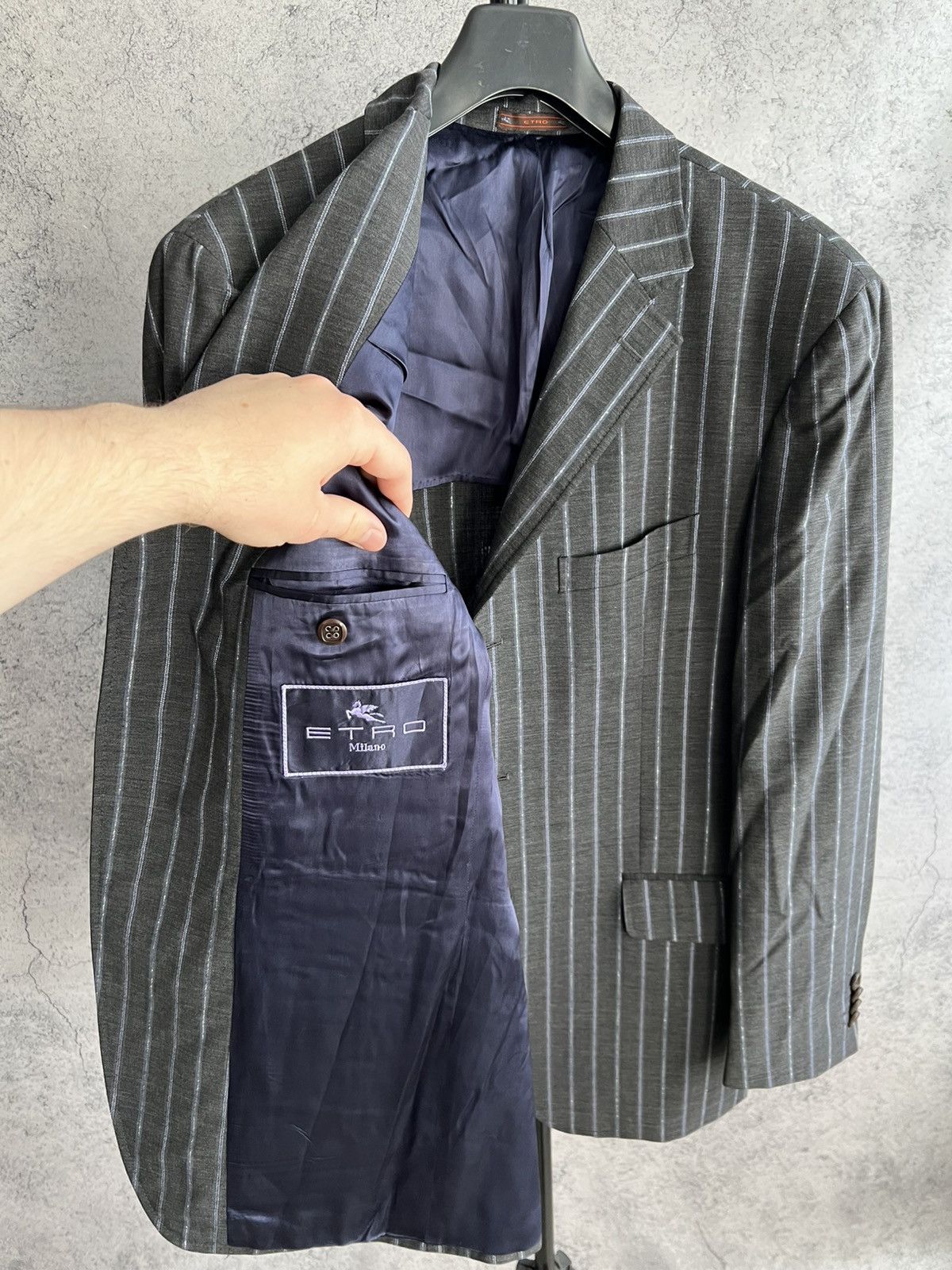 Etro Vintage Etro Striped Blazer Classic Suit Luxury size 54 Size 54R - 9 Thumbnail