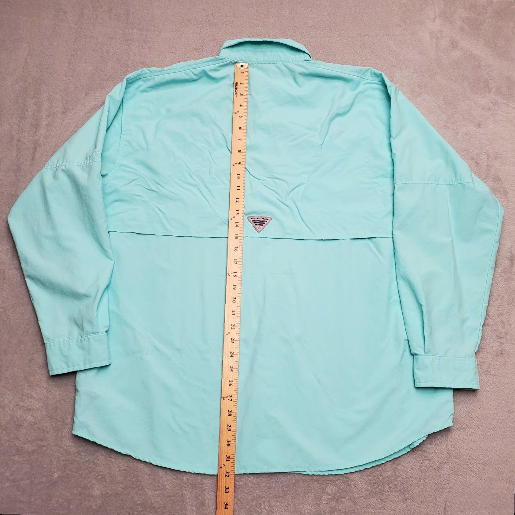 Vintage Columbia Performance Fishing Gear Shirt Men XL Turquoise Omni Shade Vented Nylon Shirt Size US XL / EU 56 / 4 - 8 Thumbnail