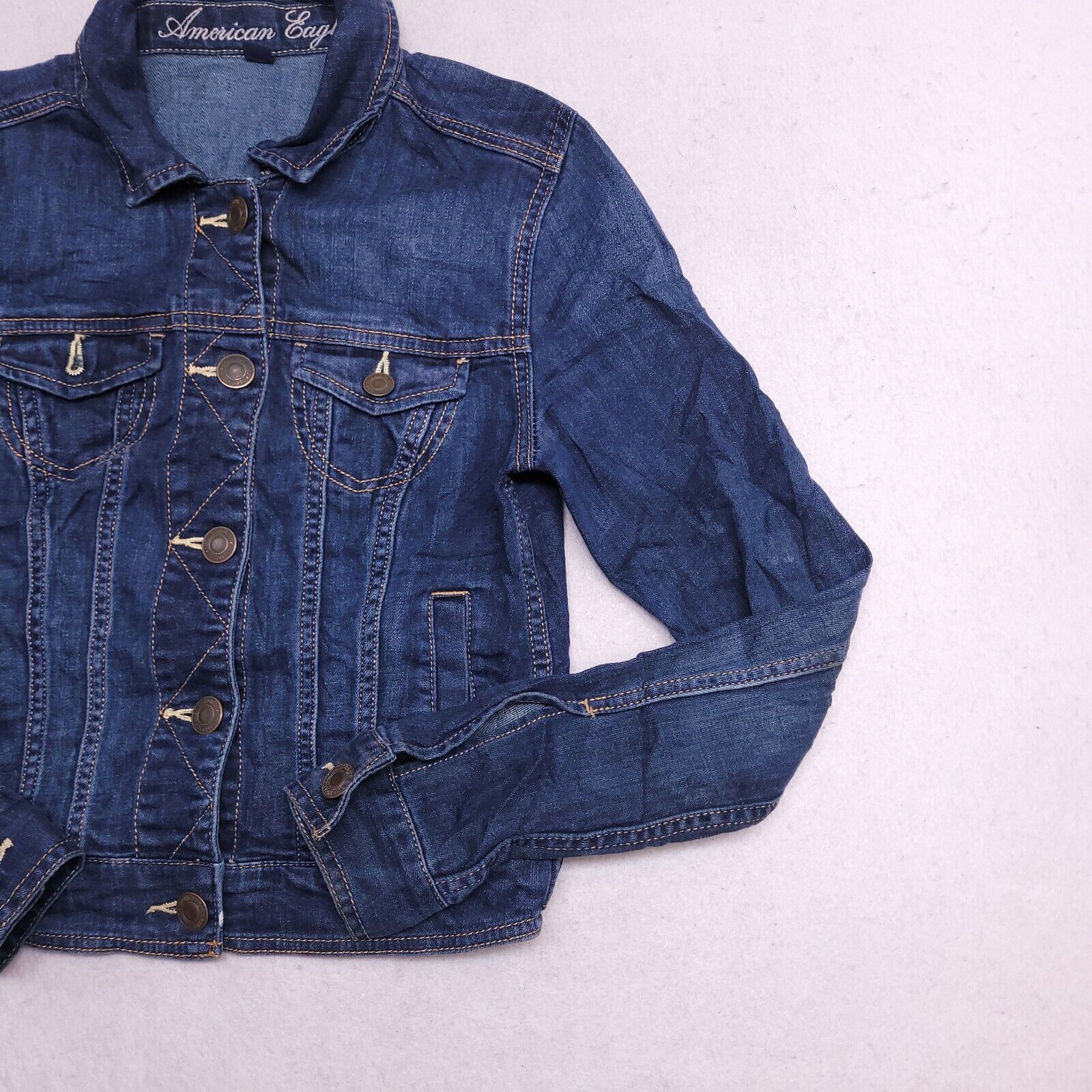 American Eagle Outfitters American Eagle Denim Jacket Womens Size Extra Small XS Blue Size XS / US 0-2 / IT 36-38 - 5 Thumbnail