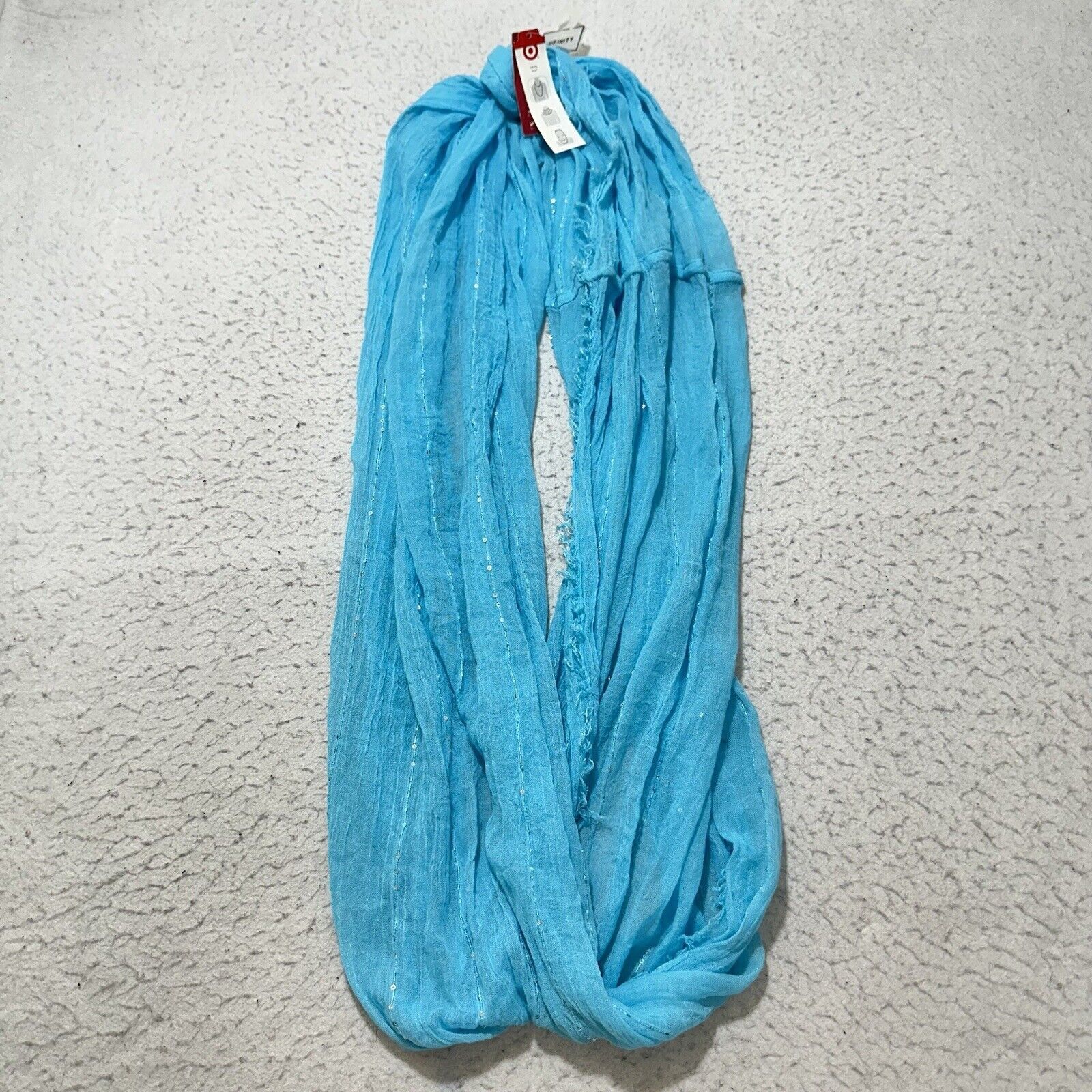 Merona Merona Infinity Scarf Blue Sequin Wrap Lightweight Size ONE SIZE - 1 Thumbnail