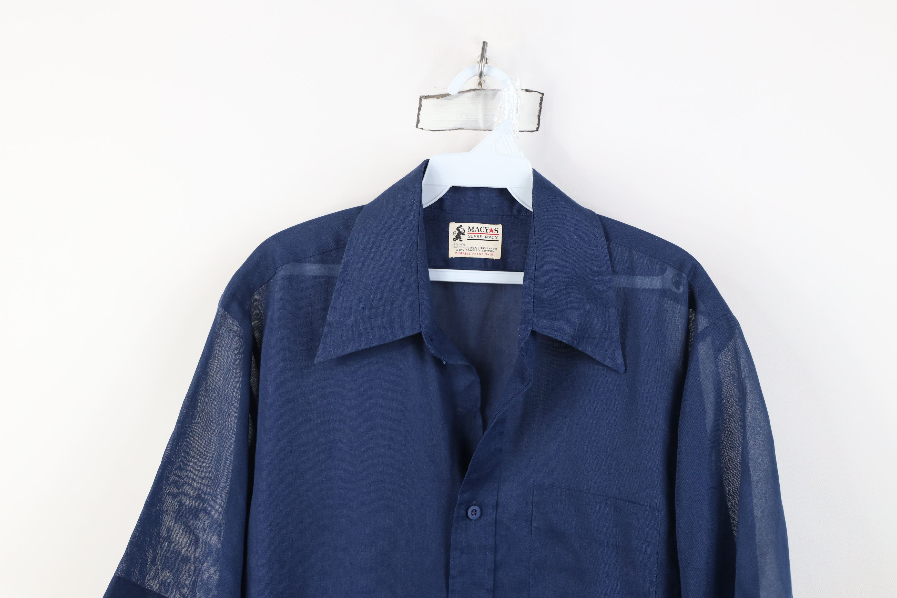 Vintage Vintage 50s 60s Macys Lightweight Collared Button Shirt USA Size US L / EU 52-54 / 3 - 2 Thumbnail