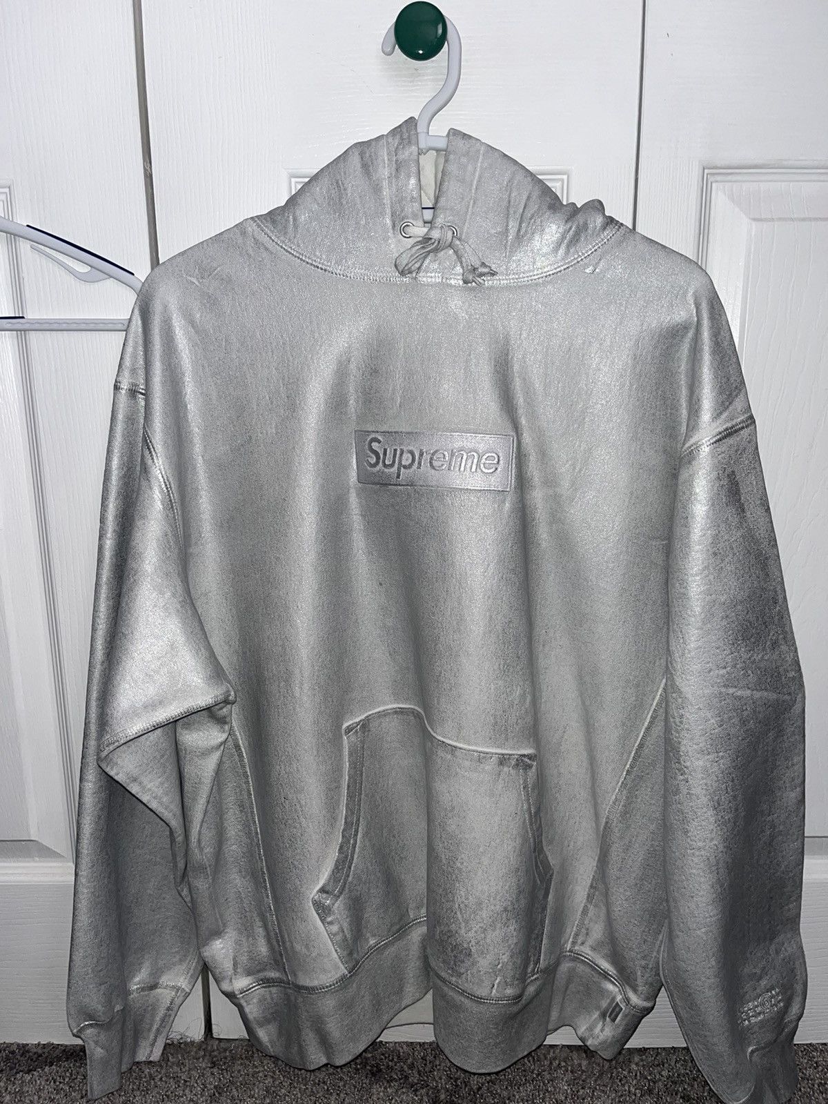 image of Mm6 Maison Margiela Foil Box Logo in White, Men's (Size Medium)